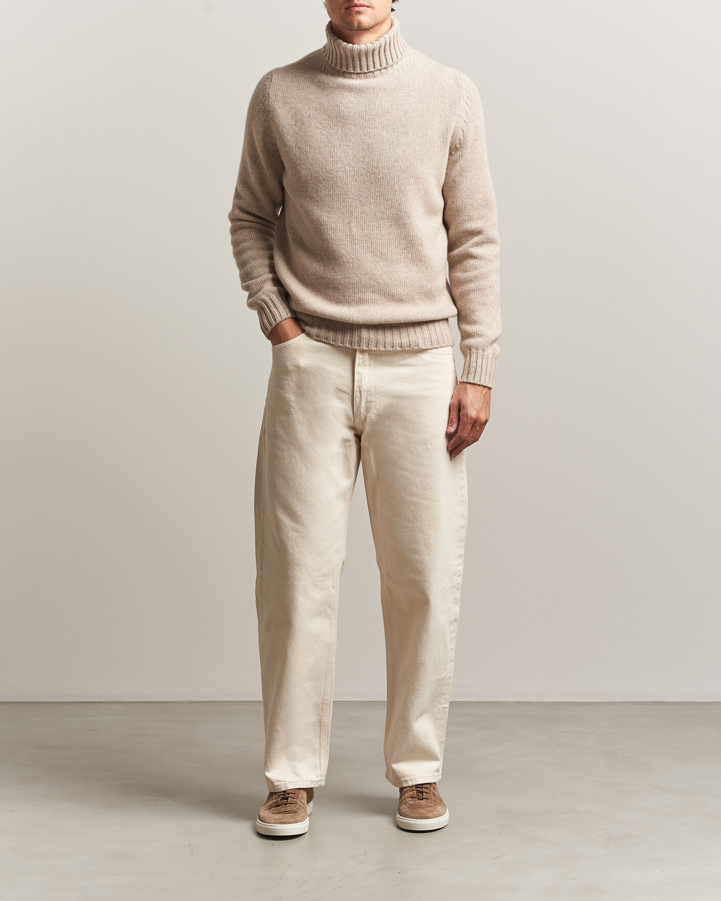 Herre | Trøjer | Fedeli | Wool/Cashmere Rollneck Beige