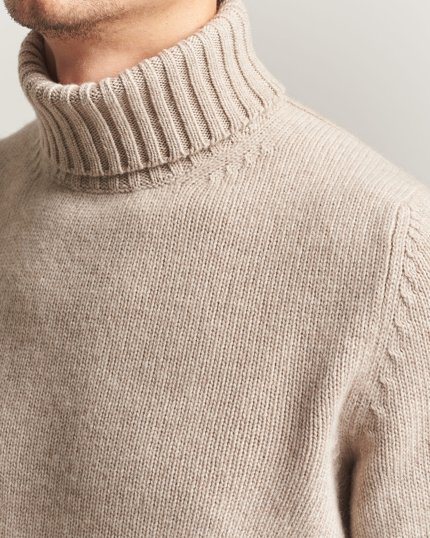 Herre | Trøjer | Fedeli | Wool/Cashmere Rollneck Beige