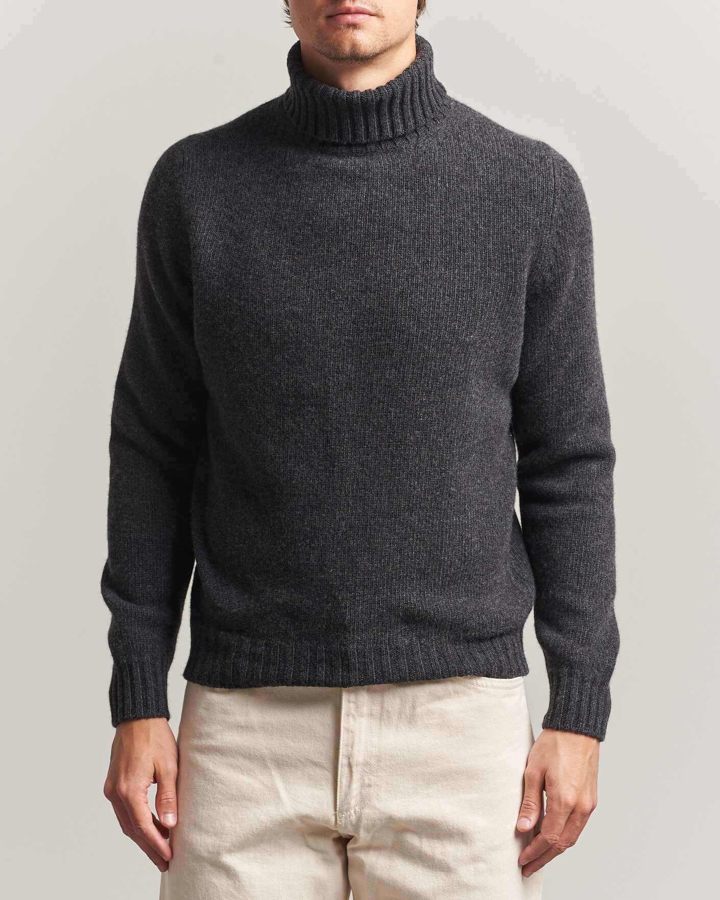 Herre | Trøjer | Fedeli | Wool/Cashmere Rollneck Anthracite