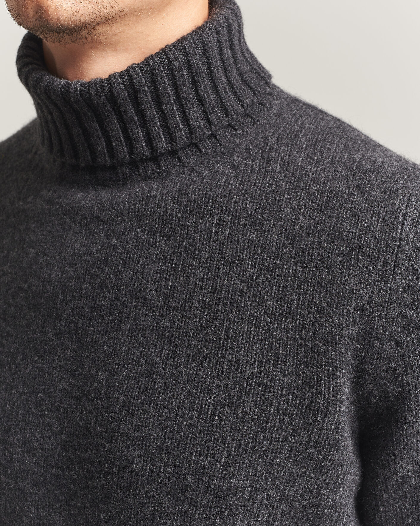 Herre | Trøjer | Fedeli | Wool/Cashmere Rollneck Anthracite