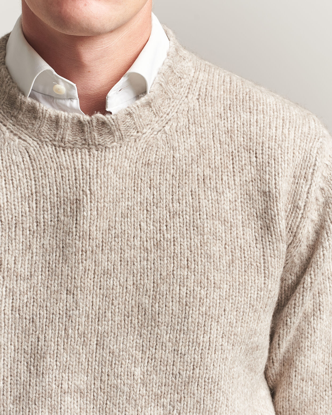 Herre | Trøjer | Fedeli | Yak Blend Sweater Beige Melange