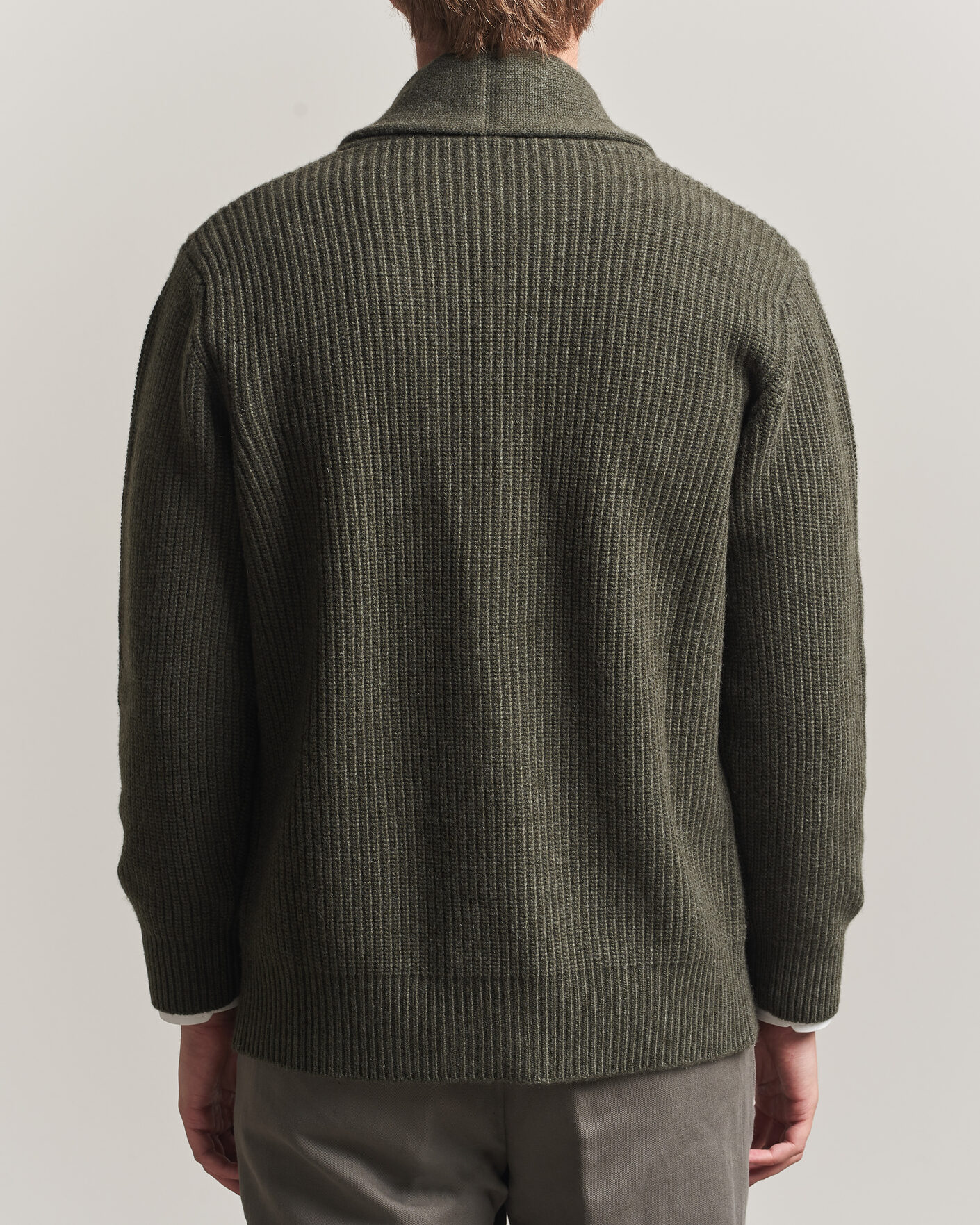 Herre | Trøjer | Fedeli | Wool/Cashmere Shawl Cardigan Forest Green