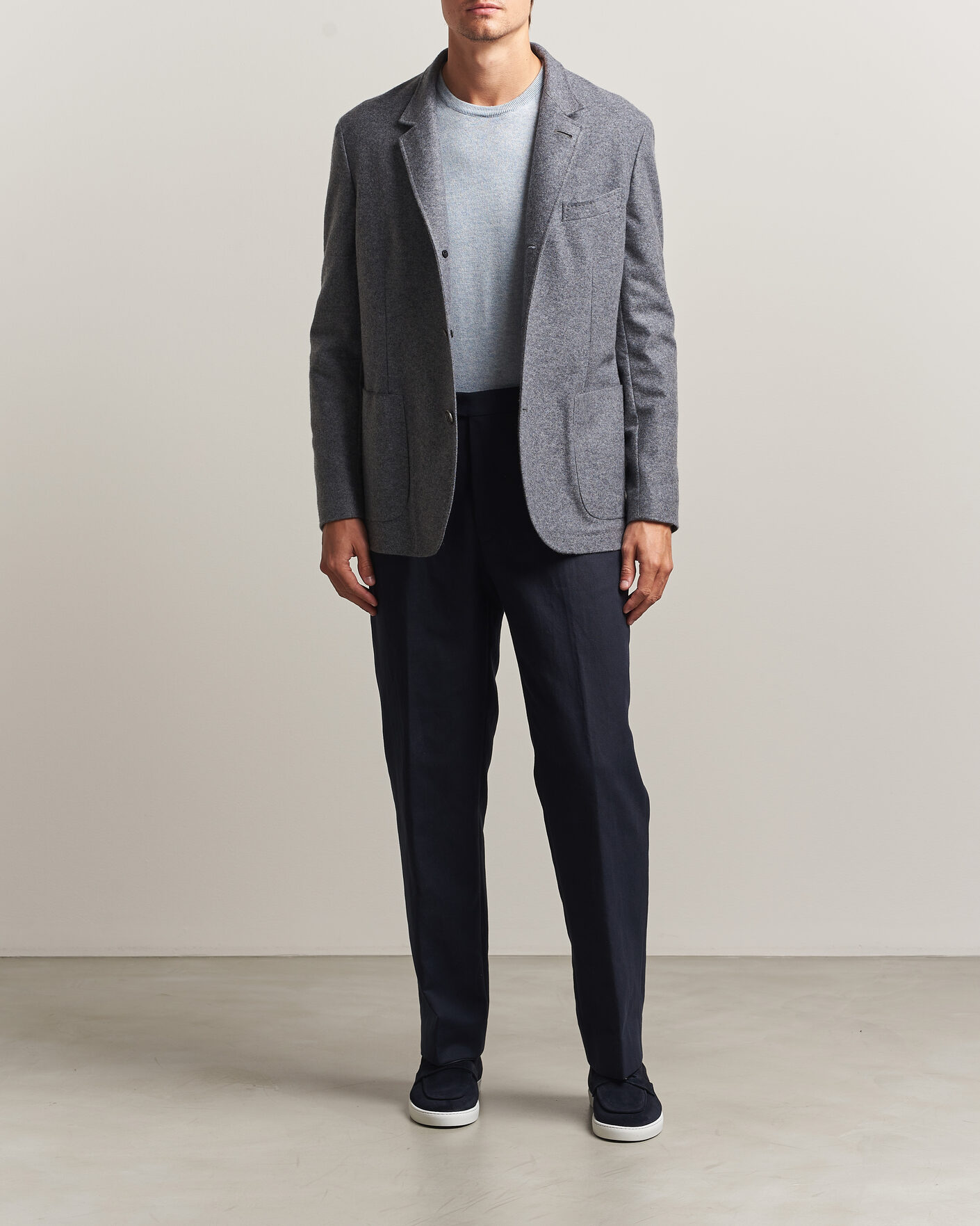 Herre | Blazere & jakker | Fedeli | Cashmere Flannel Jacket Grey Melange