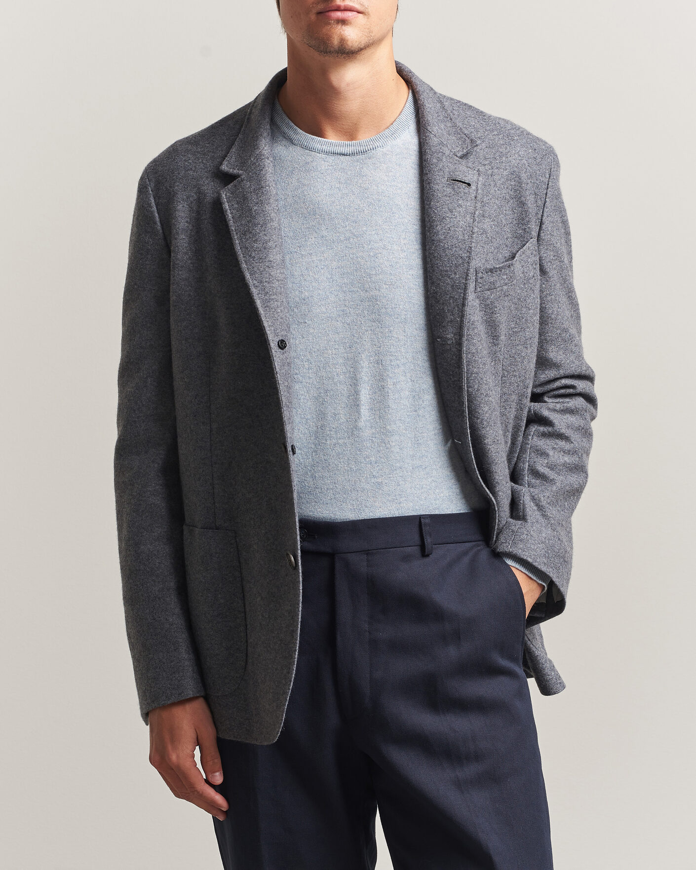 Herre | Blazere & jakker | Fedeli | Cashmere Flannel Jacket Grey Melange