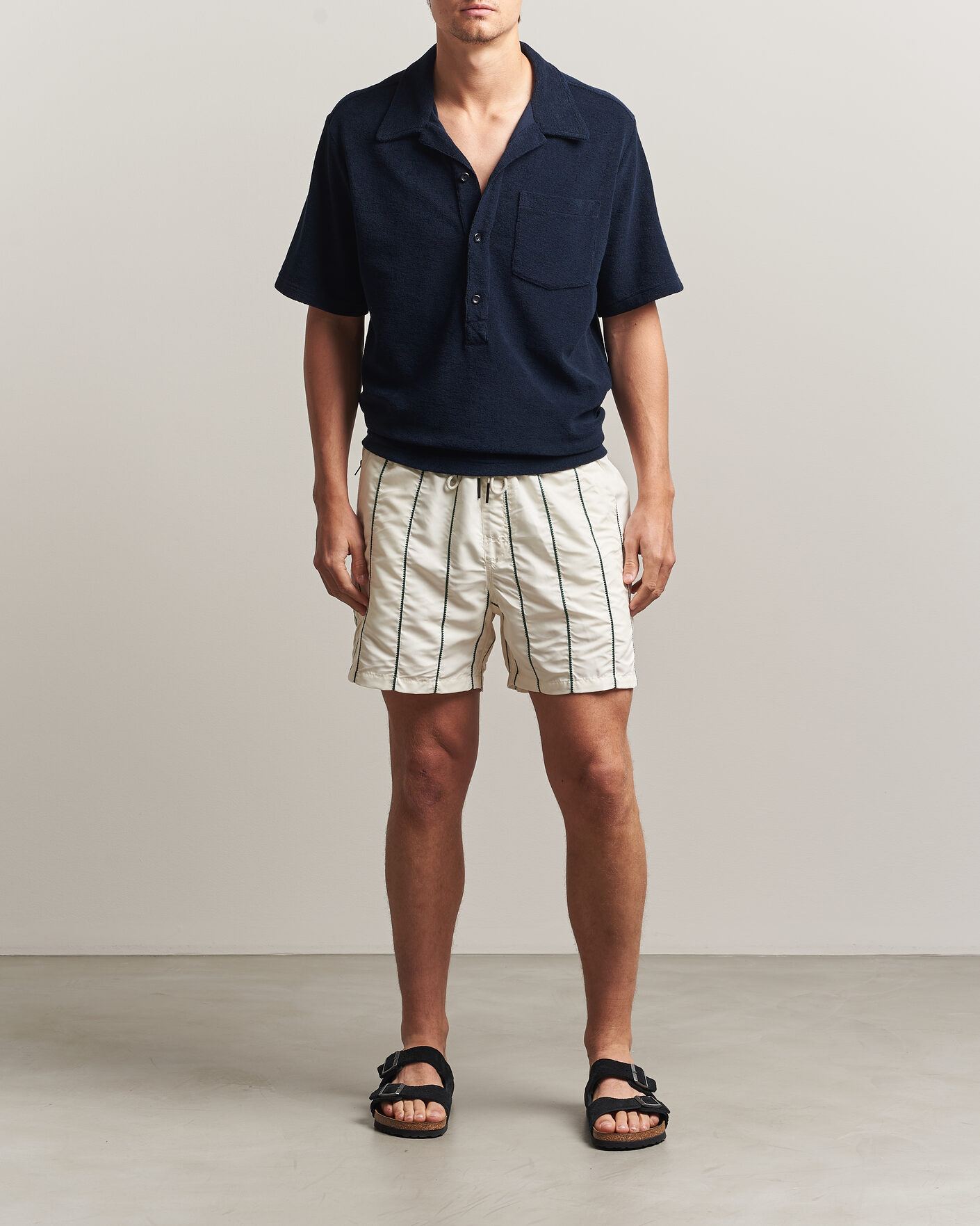 Herre | Badebukser | OAS | Printed Swimshorts White/Green