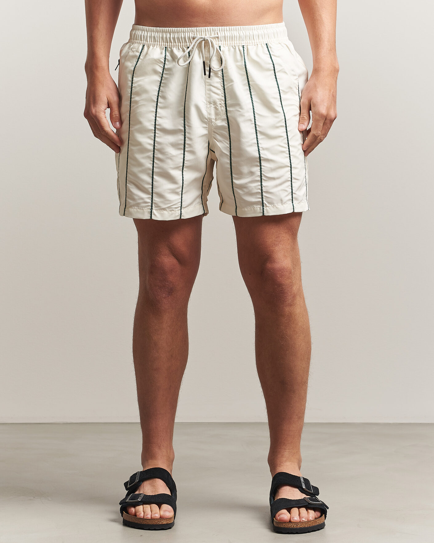 Herre | Badebukser | OAS | Printed Swimshorts White/Green