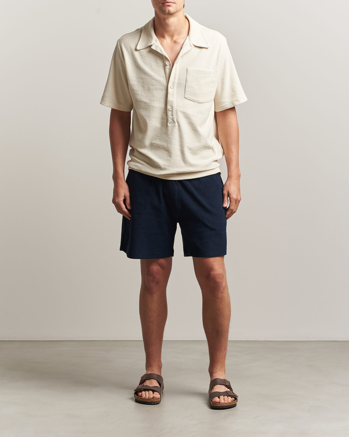 Herre | Polotrøjer | OAS | Novo Regular Fit Terry Polo Ecru