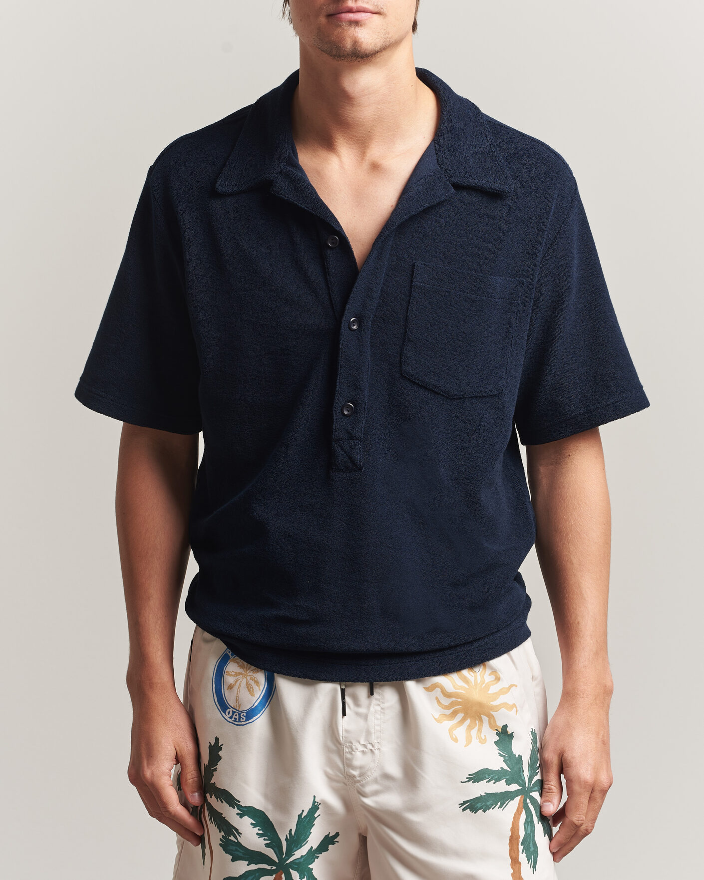 Herre | Polotrøjer | OAS | Novo Regular Fit Terry Polo Dark Blue