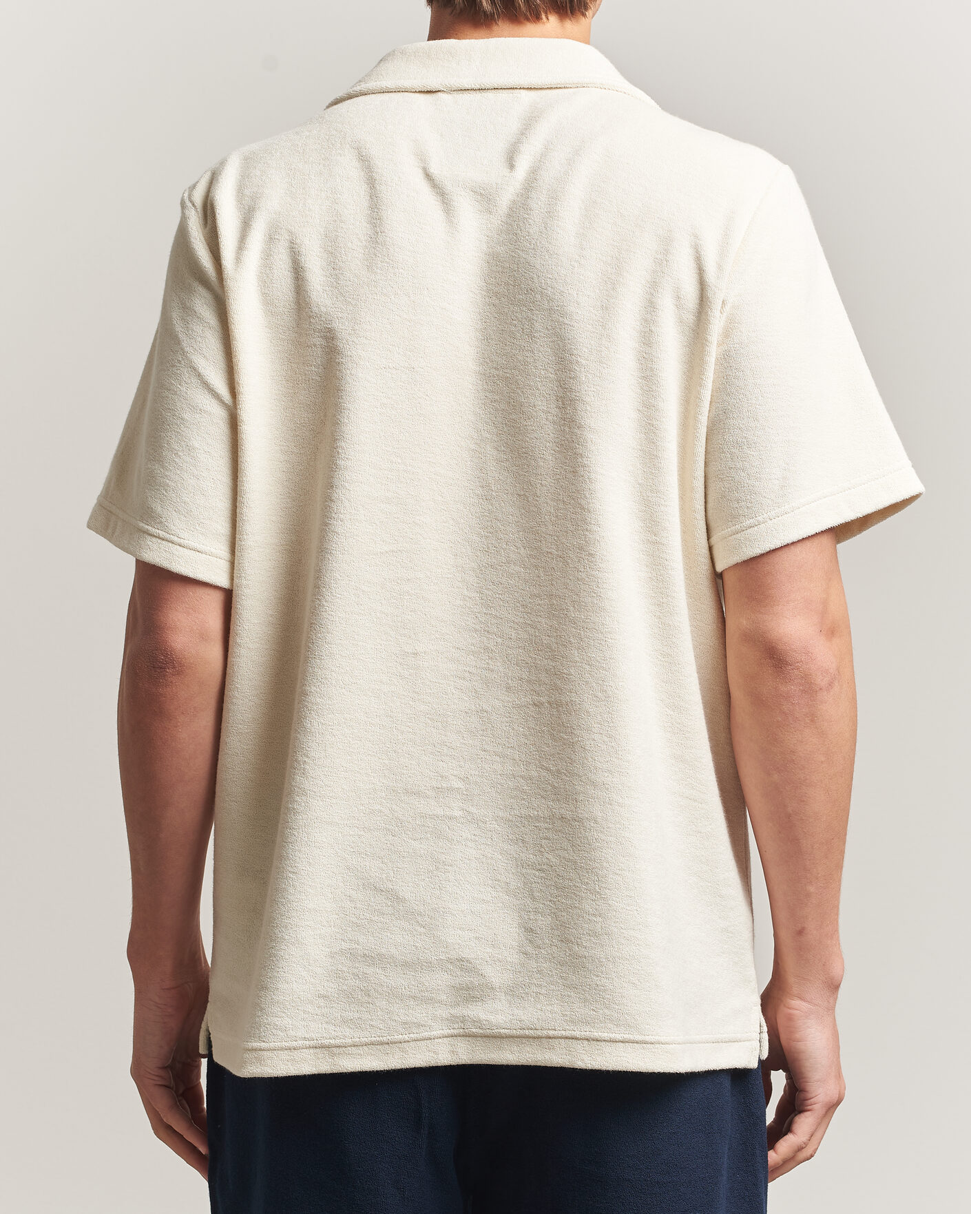 Herre | Polotrøjer | OAS | Serif Regular Fit Terry Open Collar Polo Ecru