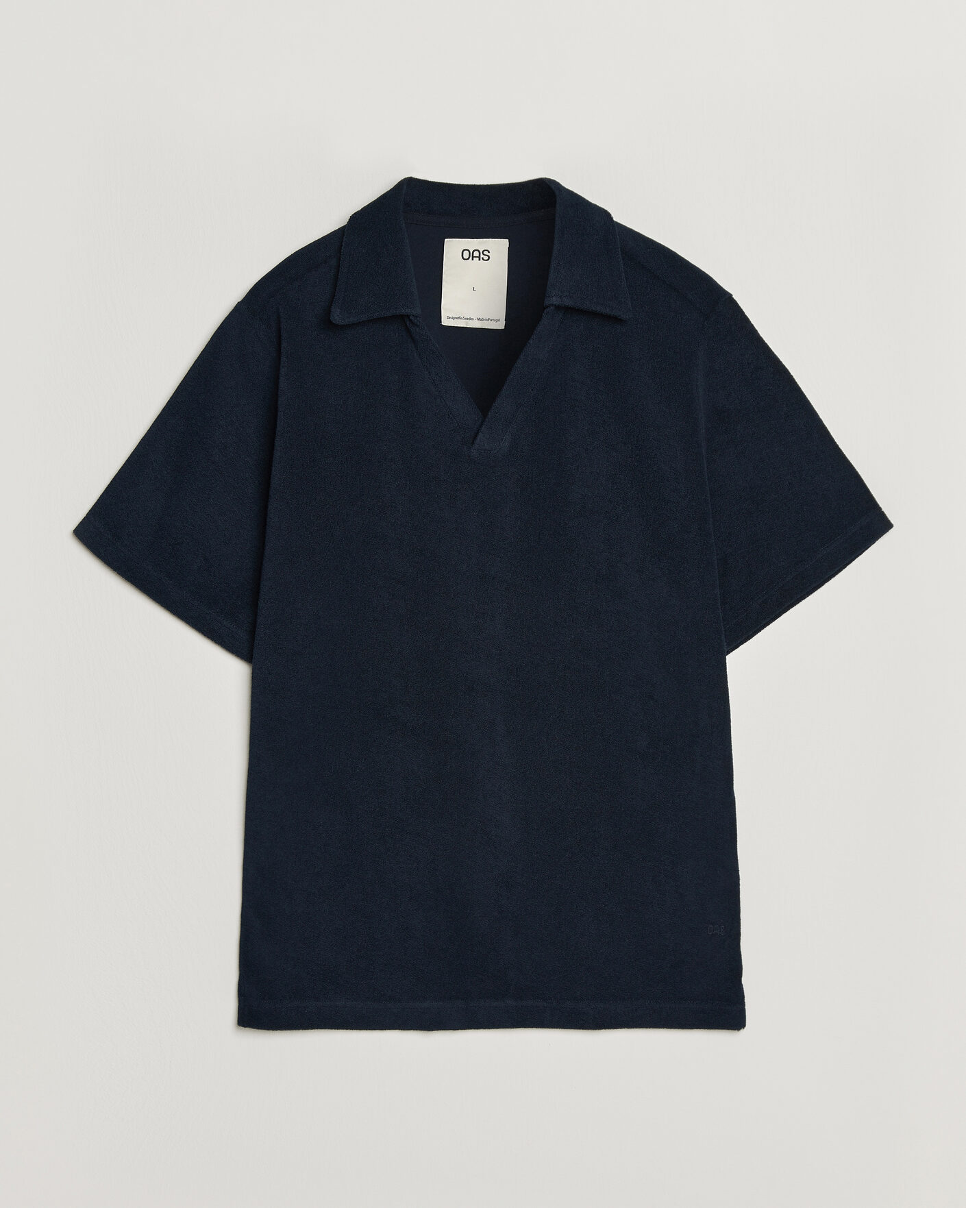 Herre | Polotrøjer | OAS | Serif Regular Fit Terry Open Collar Polo Dark Blue