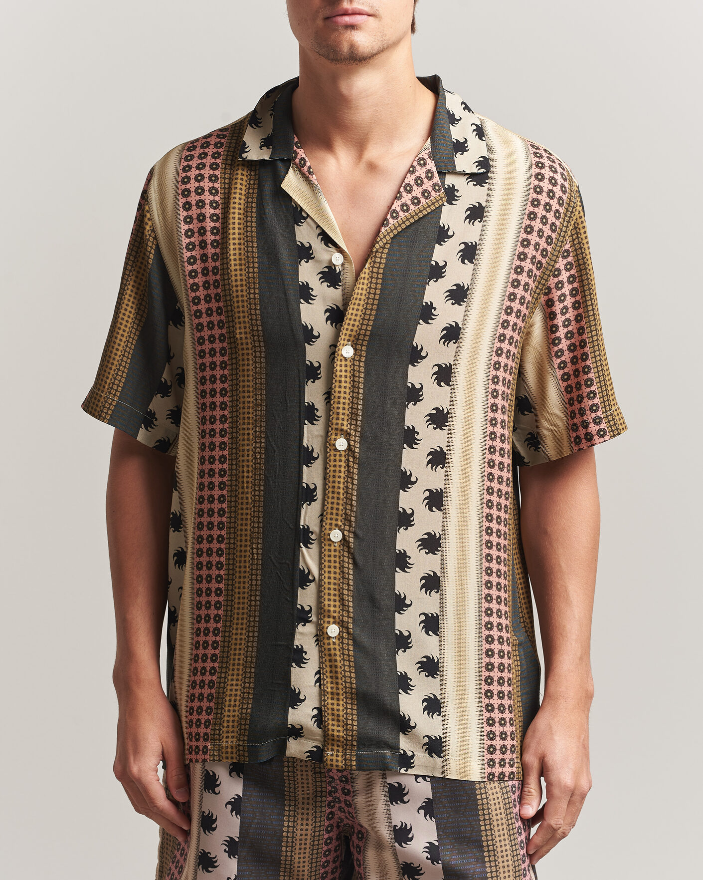Herre | Skjorter | OAS | Mixset Rocco Printed Cuba Short Sleeve Shirt Multi