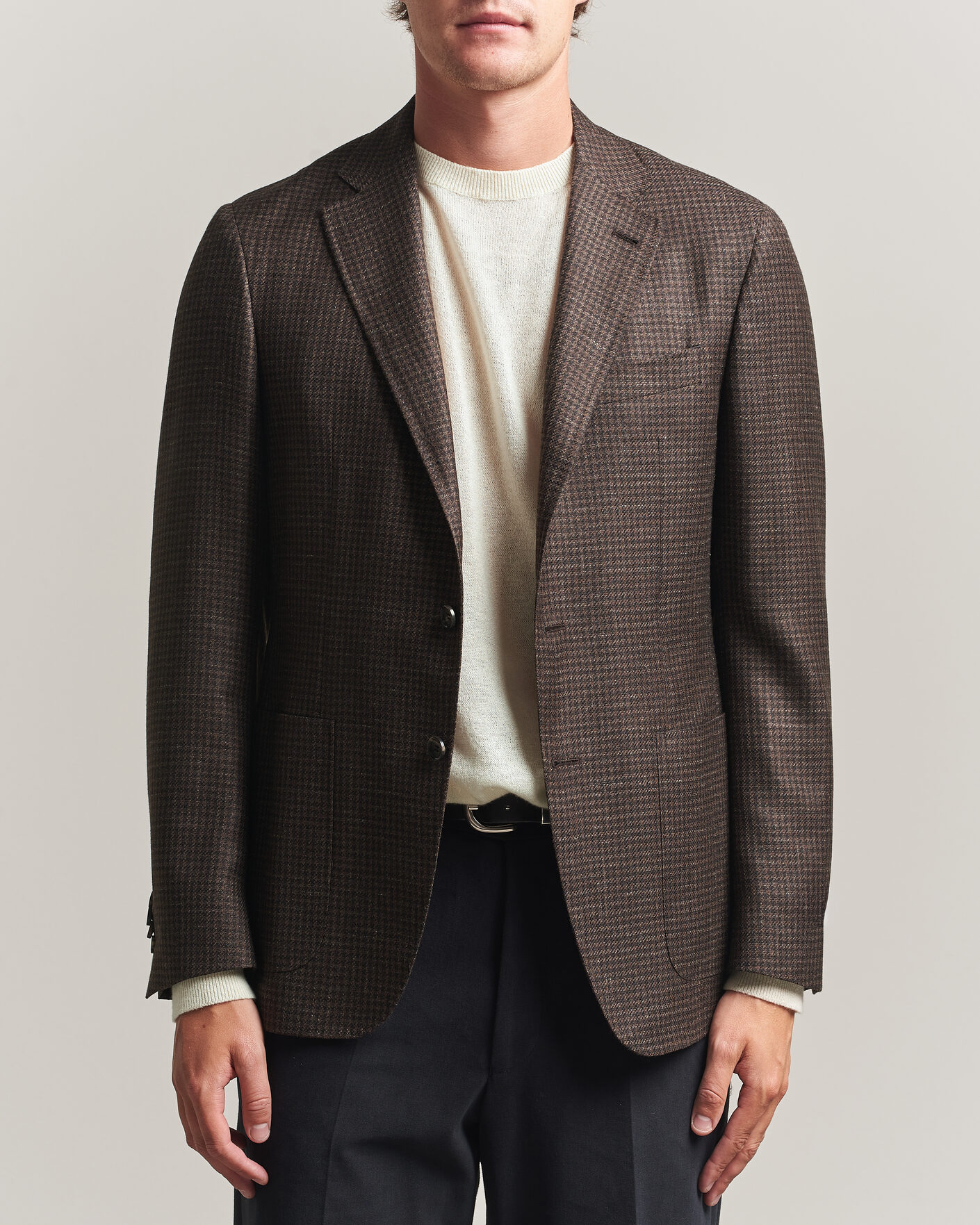 Herre | Blazere & jakker | Canali | Kei Houndstooth Flannel Blazer Dark Brown