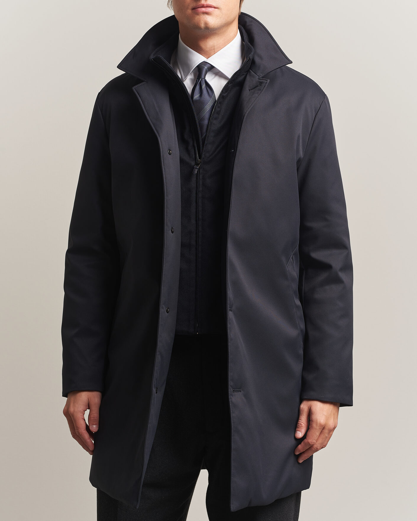 Herre | Jakker | Canali | Zip Liner Down Coat Navy
