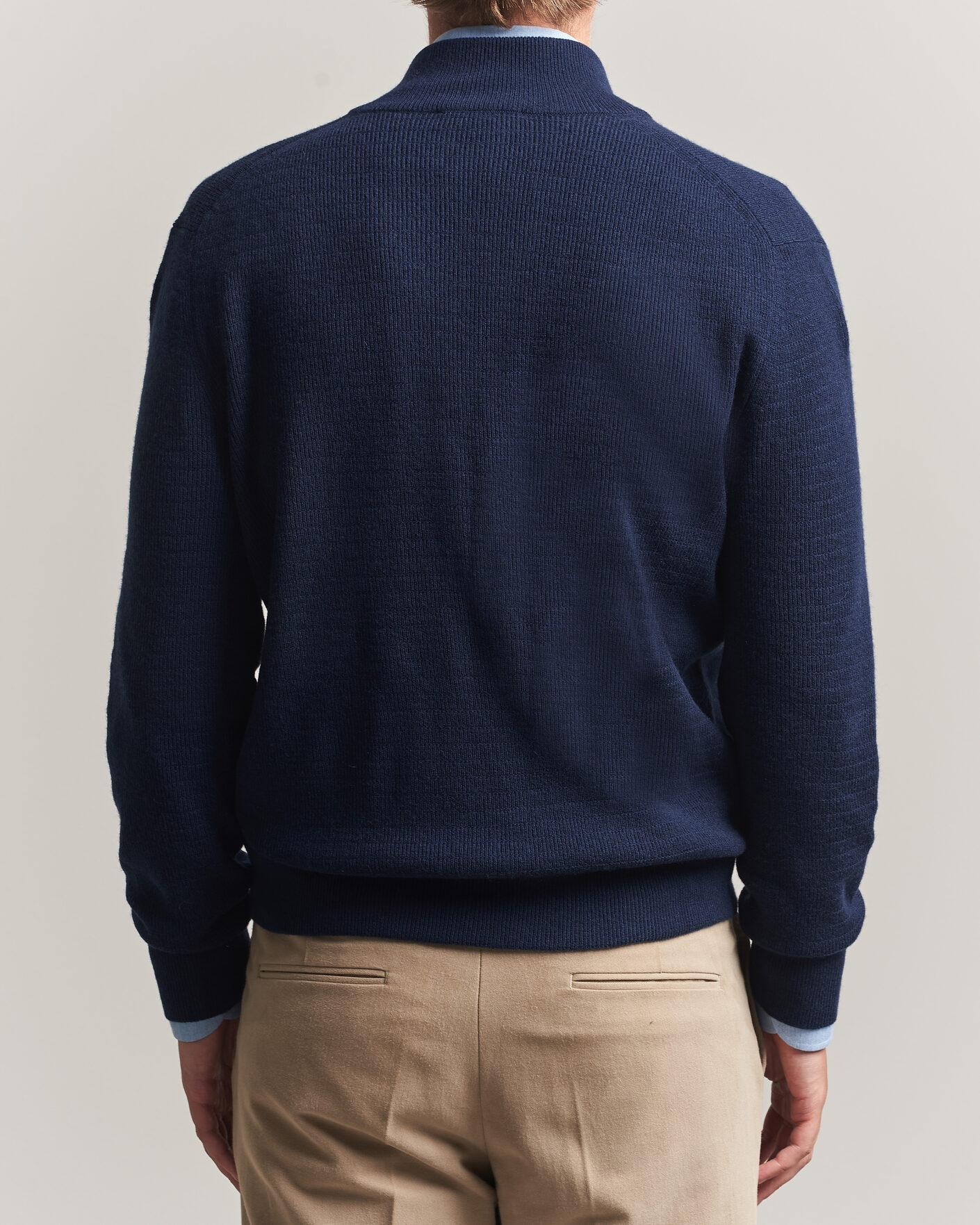 Herre | Trøjer | Canali | Wool/Cashmere Full Zip Cardigan Navy