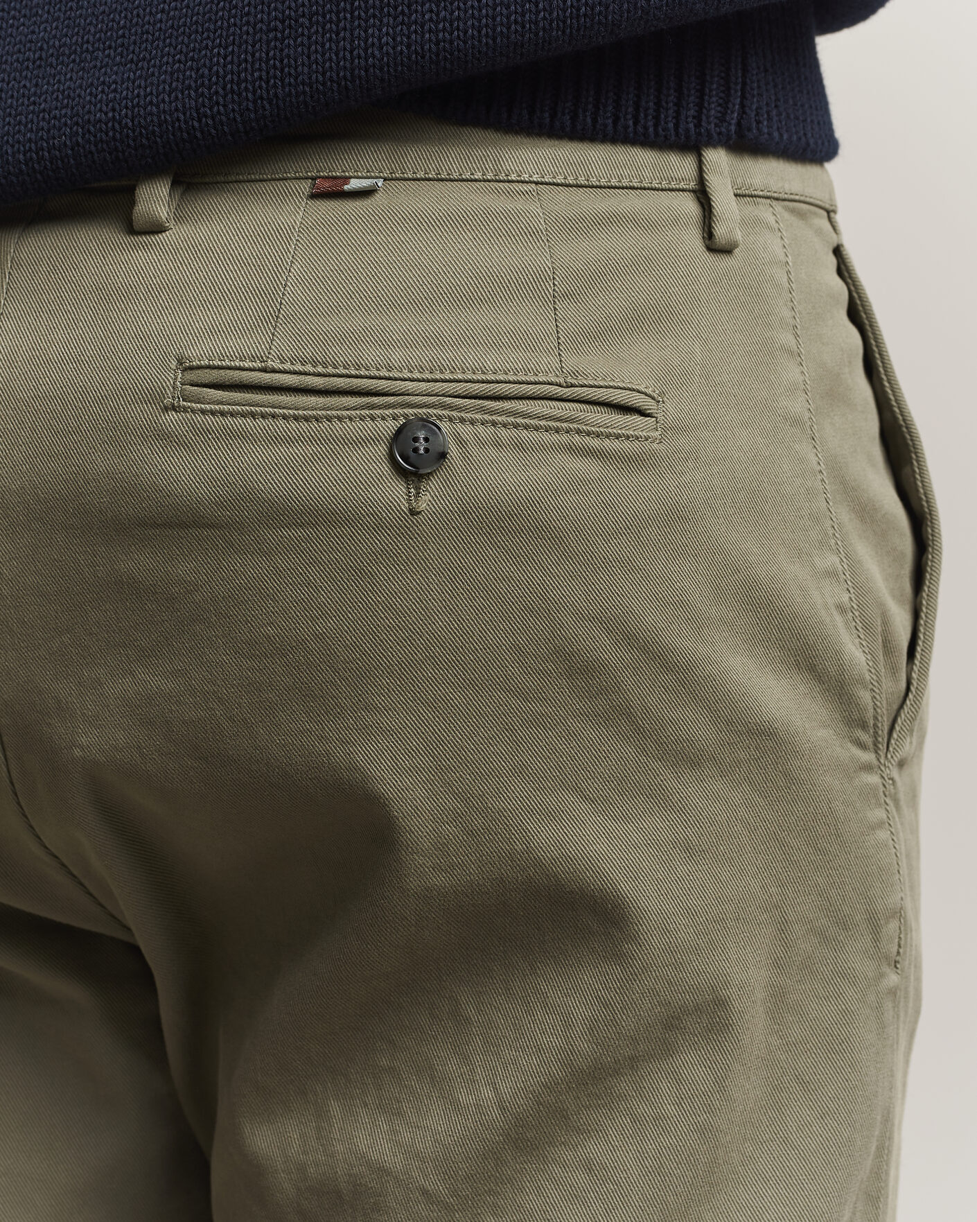 Herre | Bukser | Canali | Cotton Twill Chinos Olive