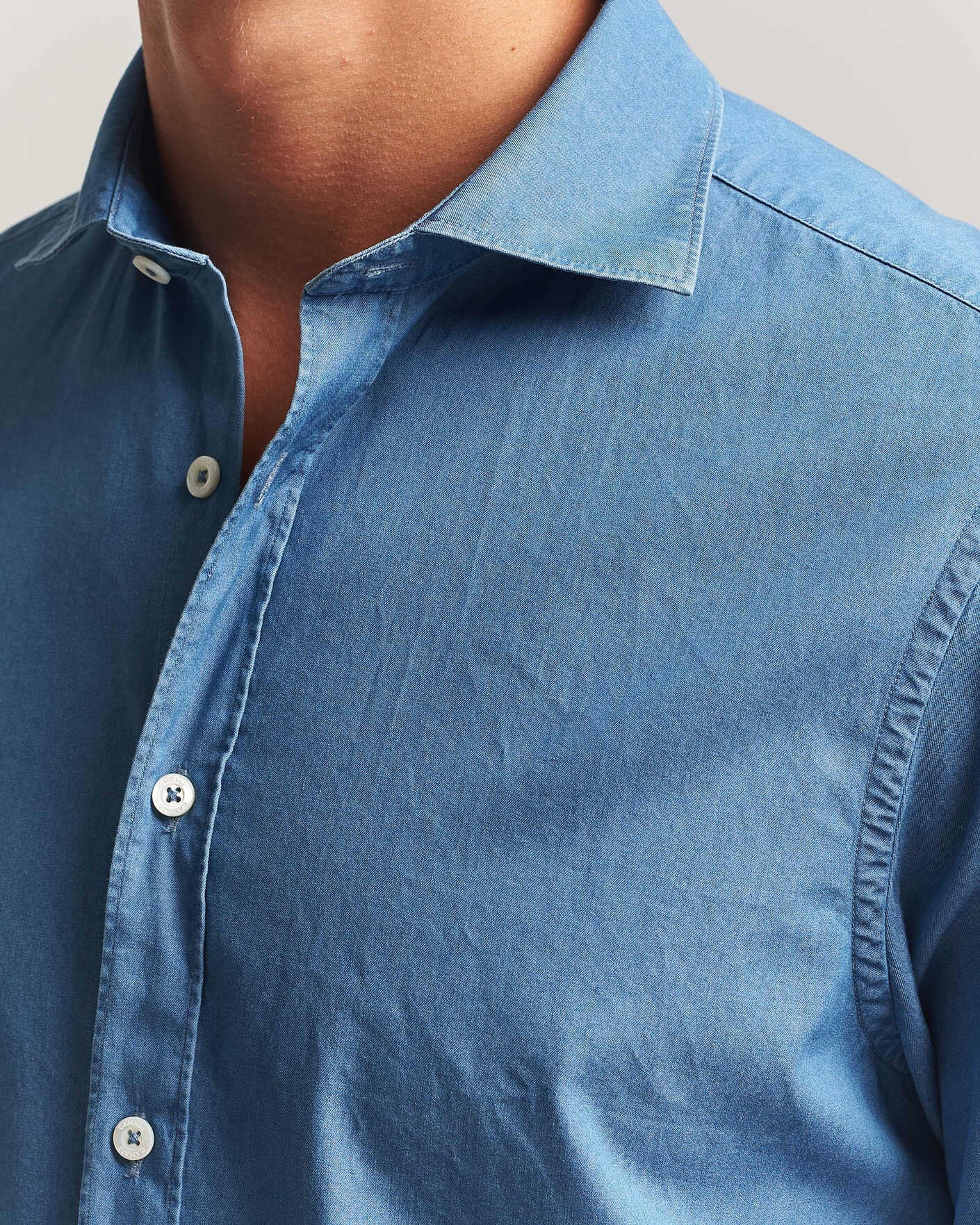 Herre | Skjorter | Canali | Denim Shirt Stone Wash