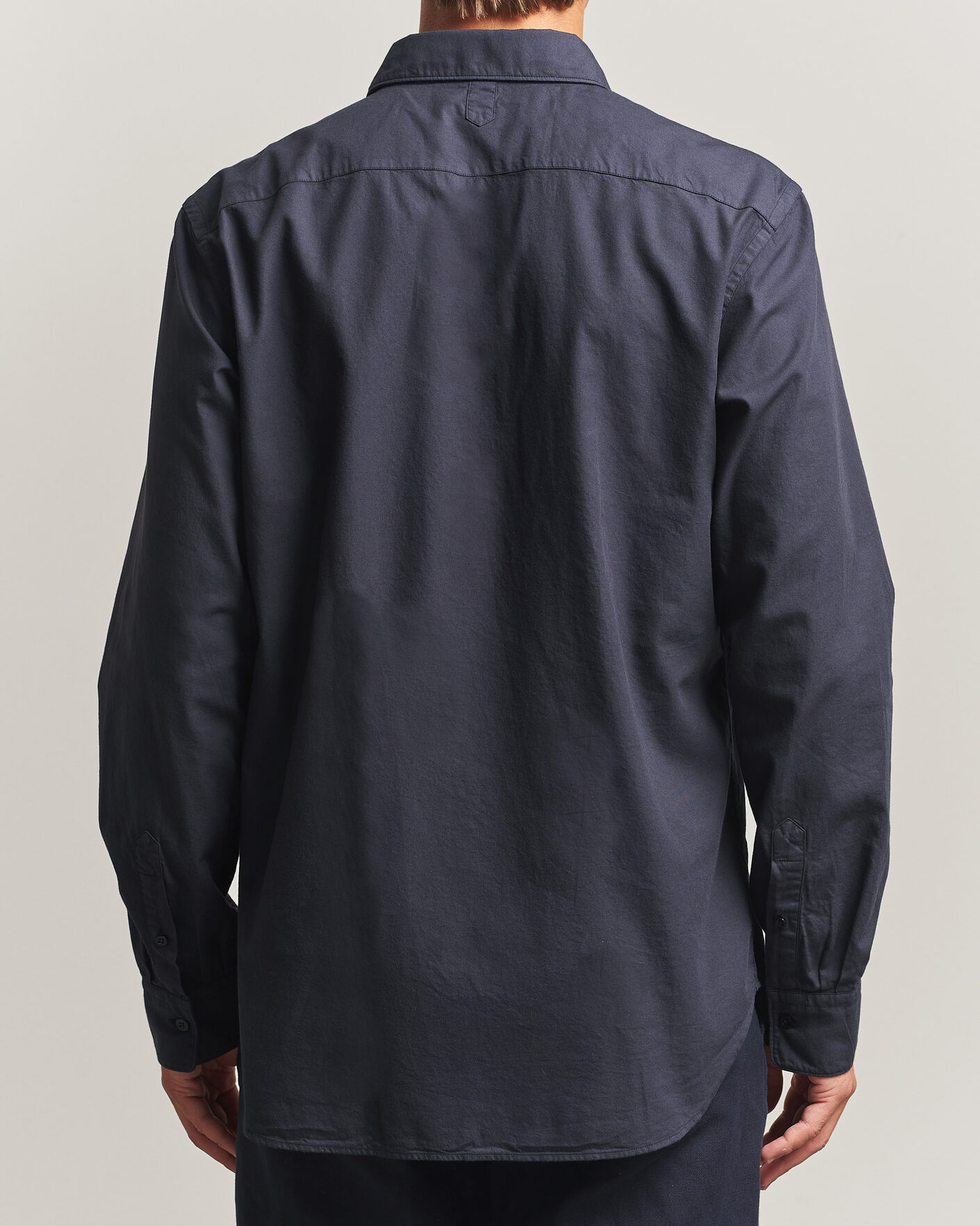 Herre | Skjorter | Canali | Garment Dyed Cotton Shirt Navy