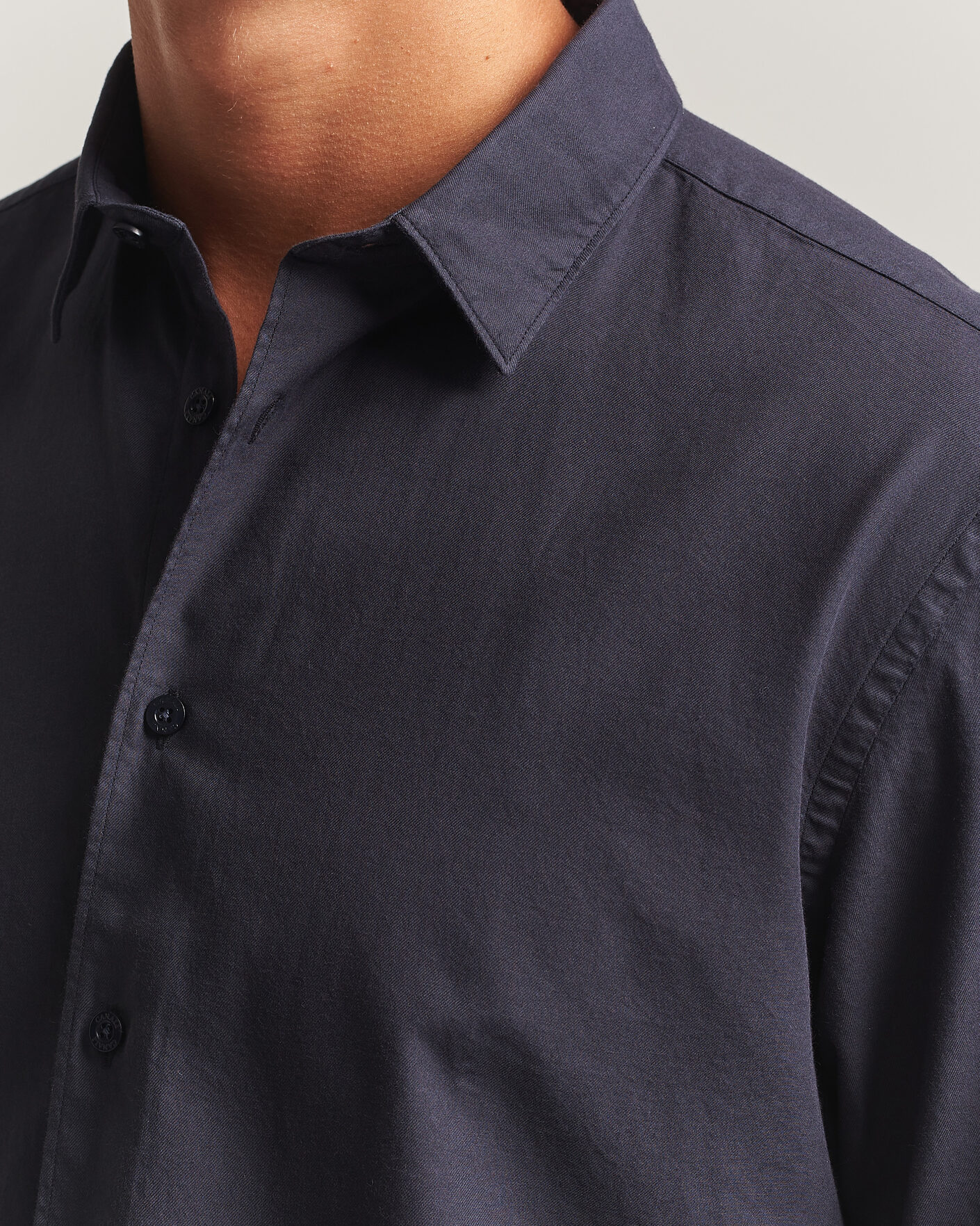 Herre | Skjorter | Canali | Garment Dyed Cotton Shirt Navy