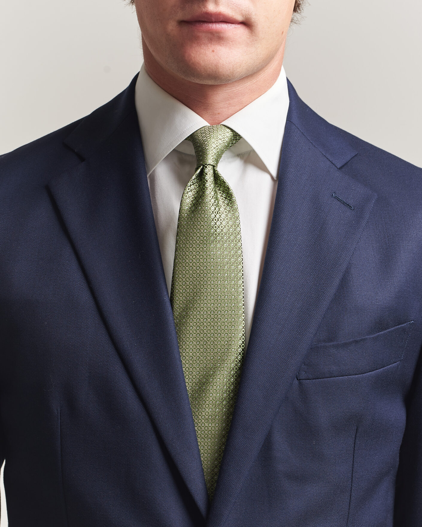 Herre | Slips | Canali | Jacquard Silk Tie Grass Green
