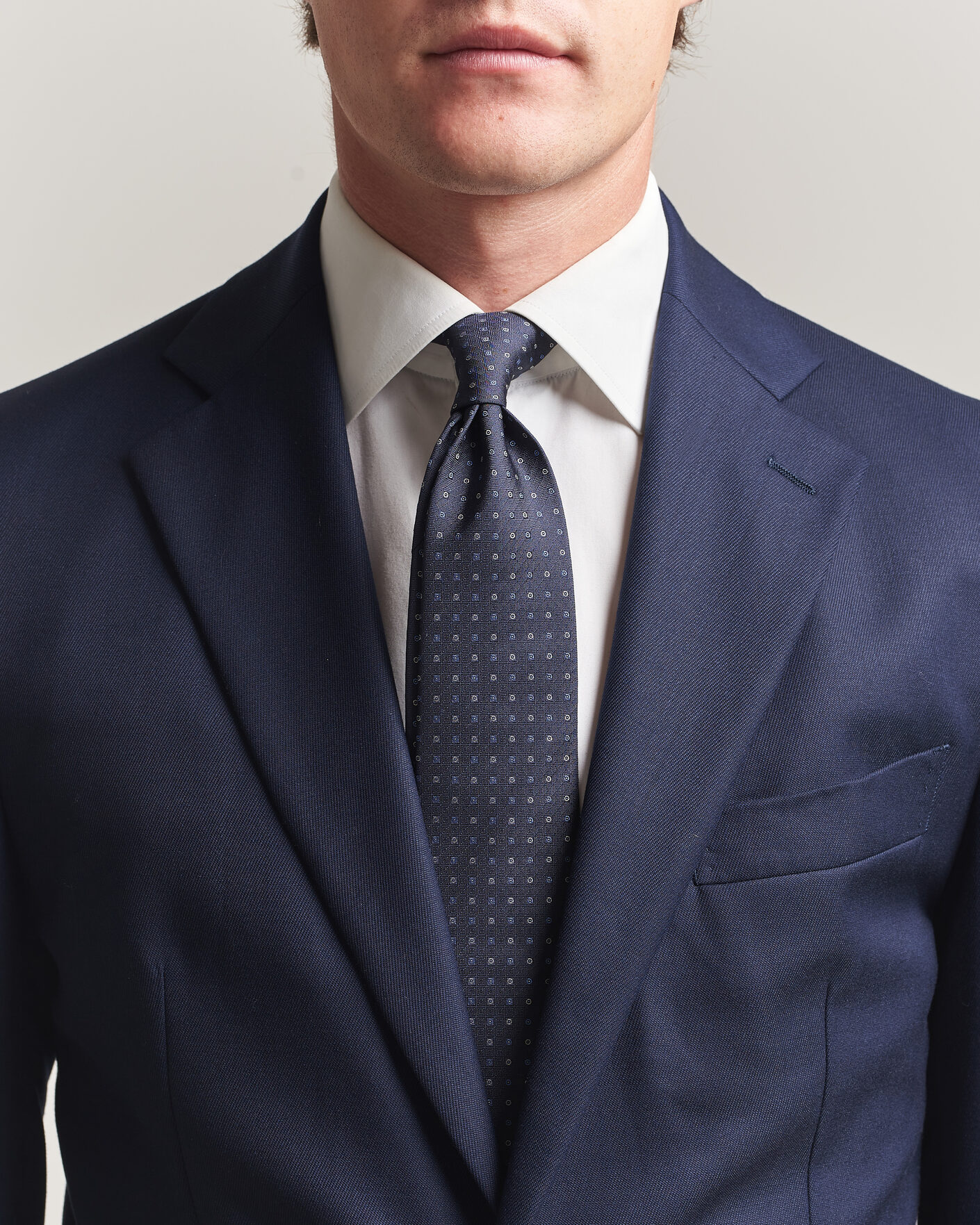 Herre | Slips | Canali | Jacquard Silk Tie Navy