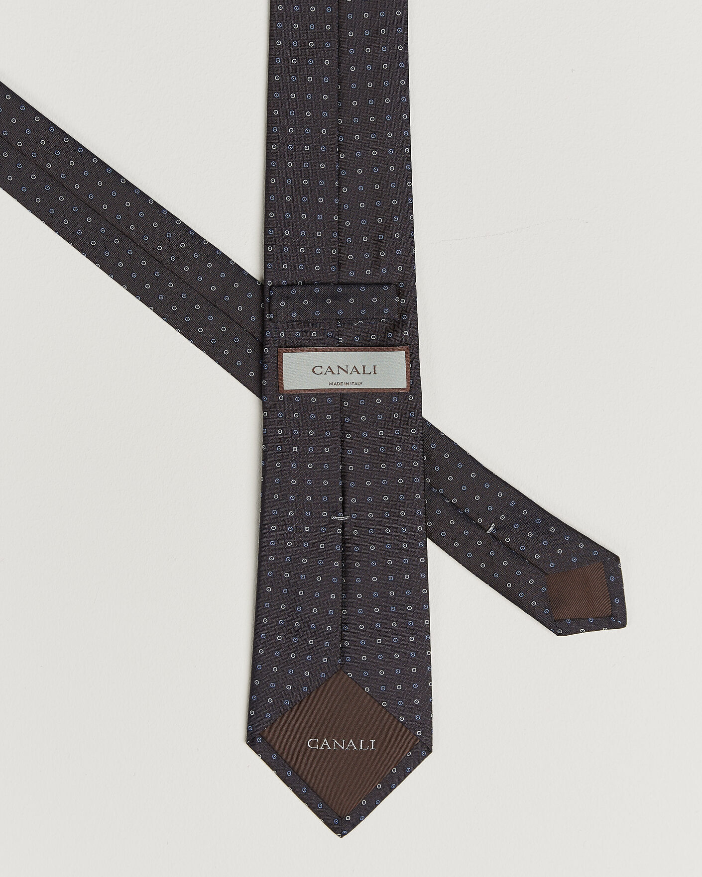Herre | Slips | Canali | Jacquard Silk Tie Dark Brown