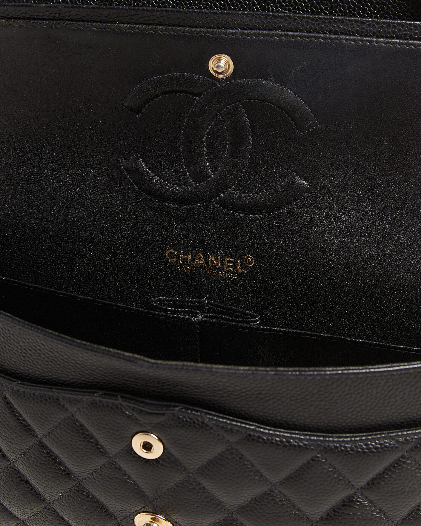 Herre | Pre-Owned & Vintage Bags | Chanel Pre-Owned | Classic Medium Double Flap Bag Caviar Leather Black