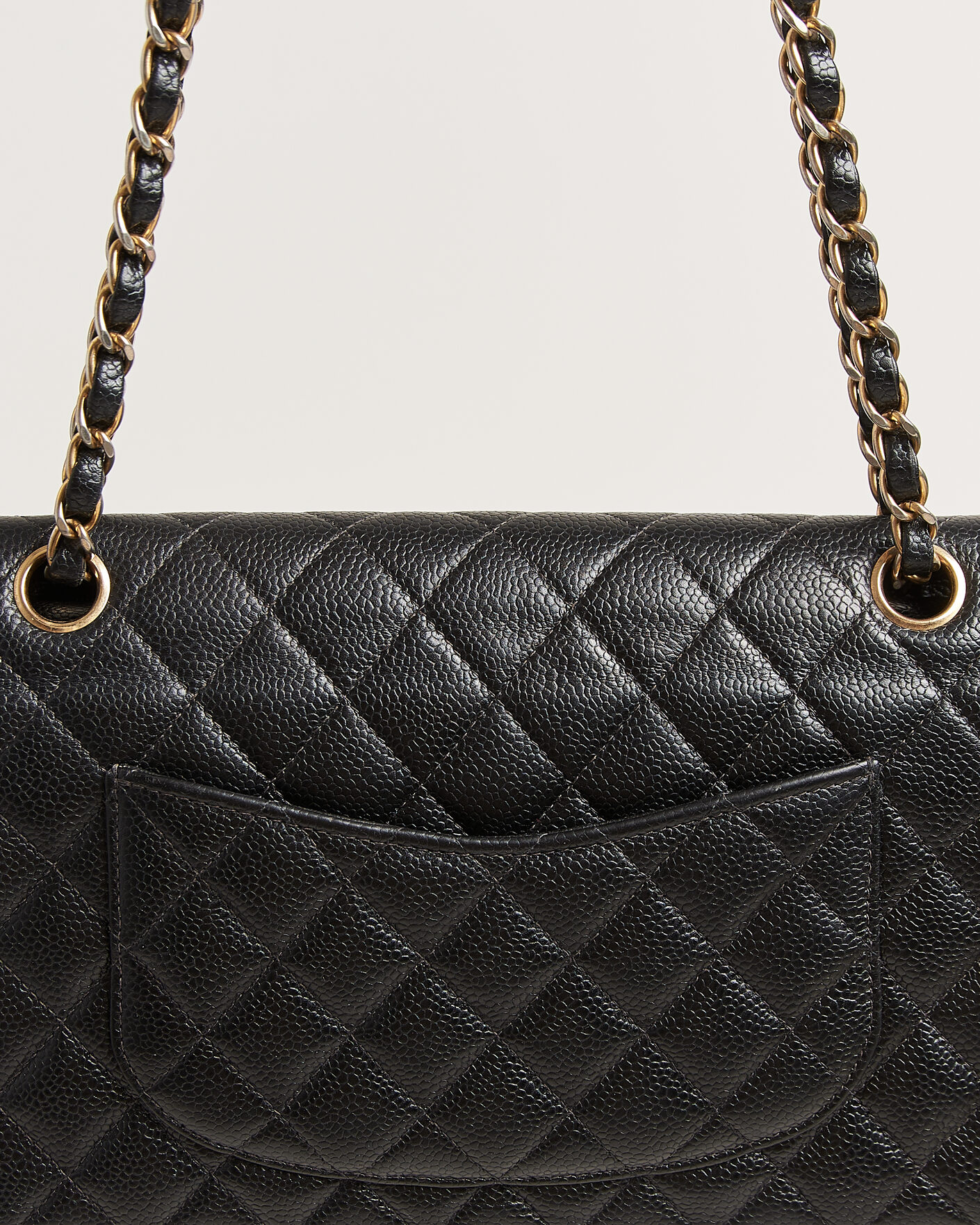 Herre | Chanel Pre-Owned Classic Medium Double Flap Bag Caviar Leather Black | Chanel Pre-Owned | Classic Medium Double Flap Bag Caviar Leather Black