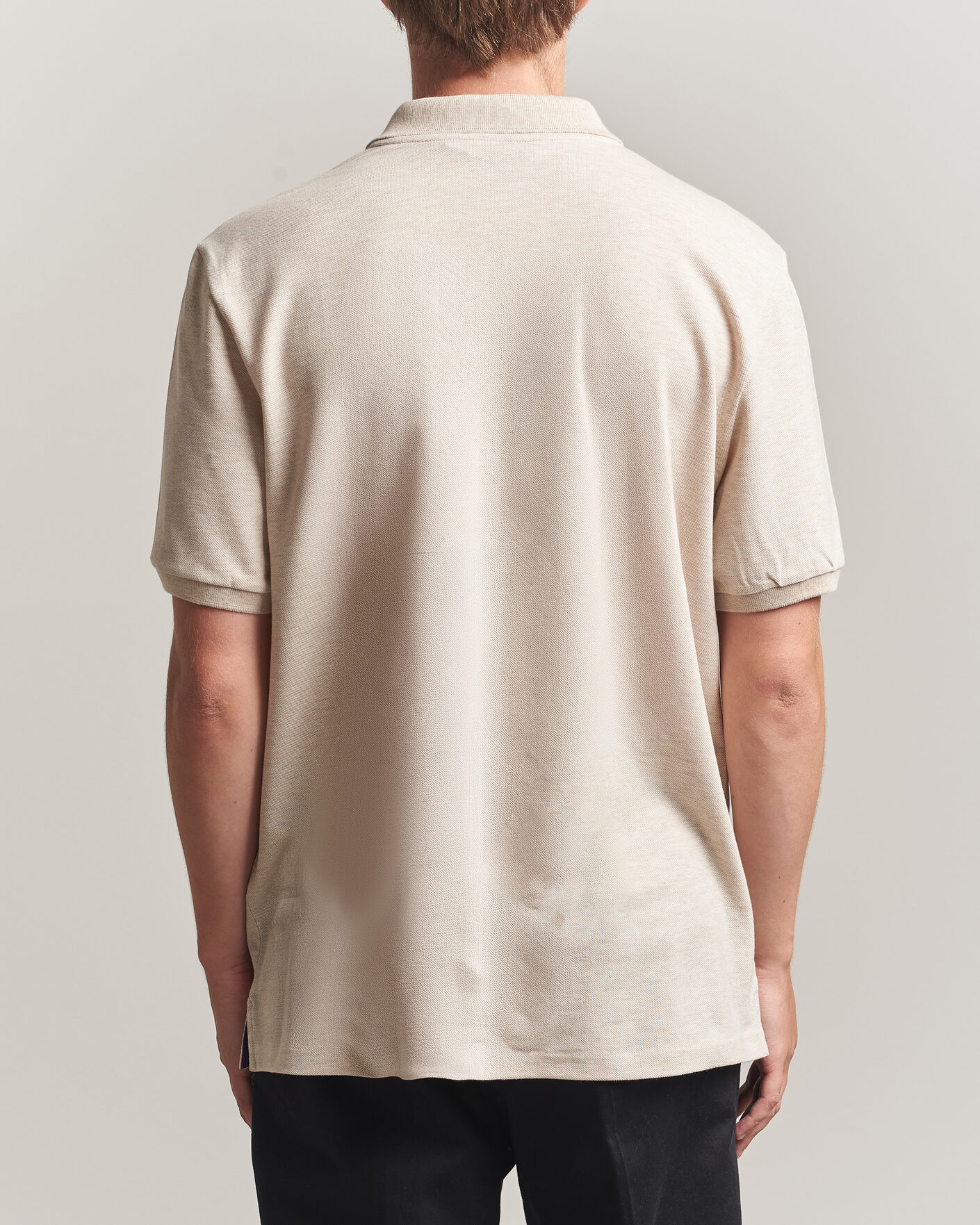Herre | Polotrøjer | Ralph Lauren Purple Label | Short Sleeve Mercerized Cotton Polo Beige Melange