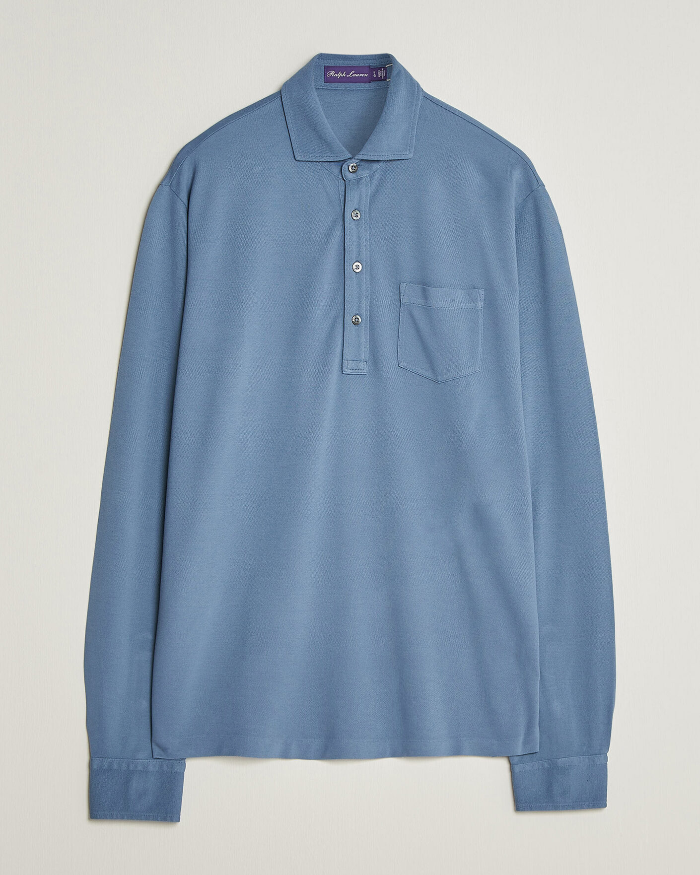 Herre | Polotrøjer | Ralph Lauren Purple Label | Long Sleeve Washed Polo Blue Horizon