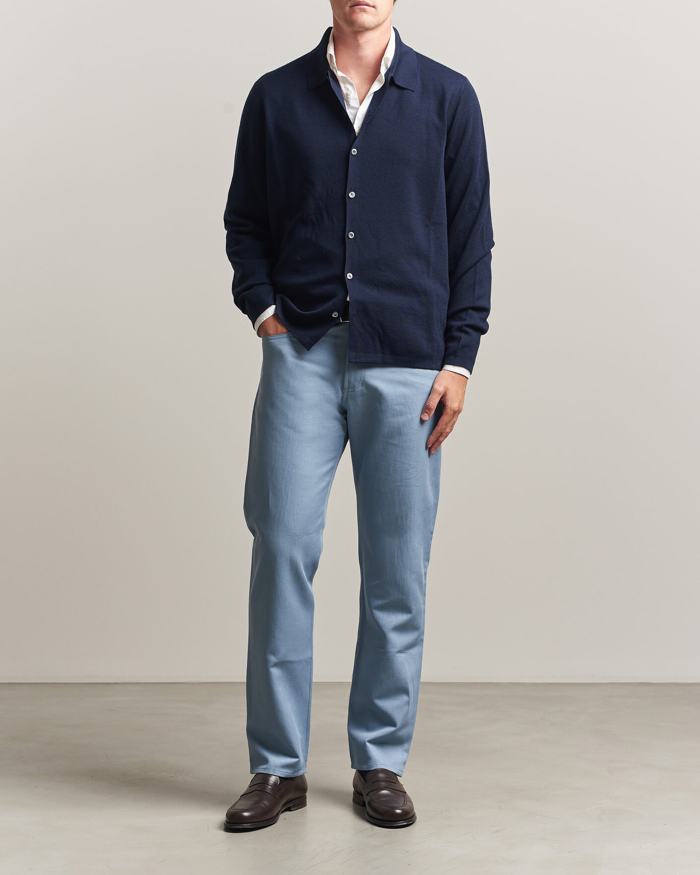 Herre | Trøjer | Ralph Lauren Purple Label | Milano Stich Cardigan Racing Navy