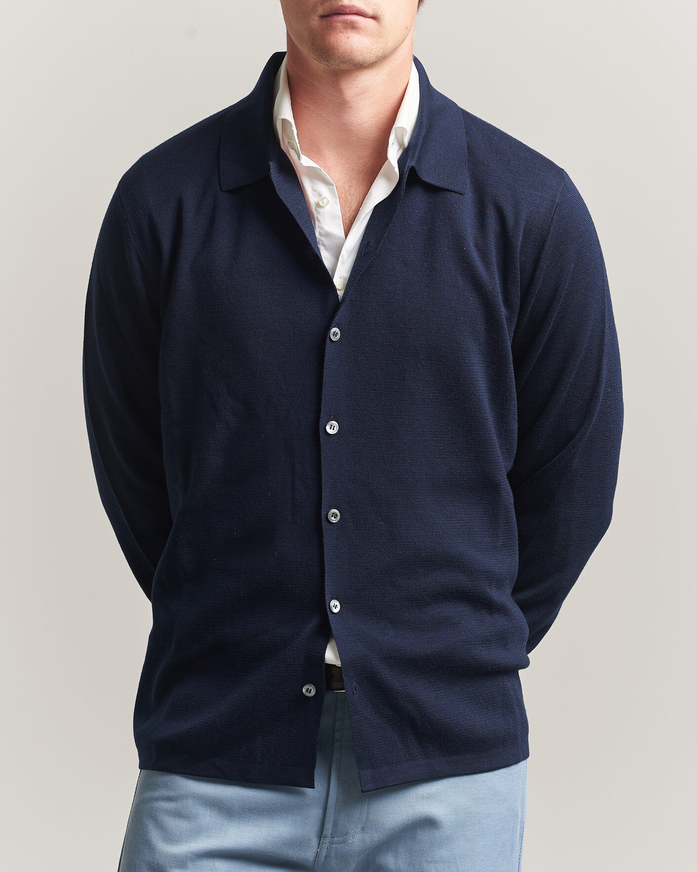 Herre | Trøjer | Ralph Lauren Purple Label | Milano Stich Cardigan Racing Navy