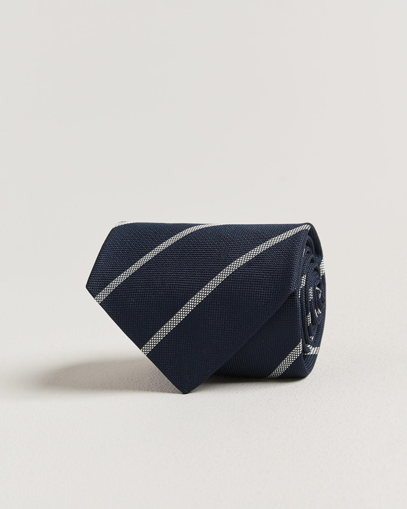Herre | Slips | Ralph Lauren Purple Label | Regimental Stripe Silk Tie Navy/Silver