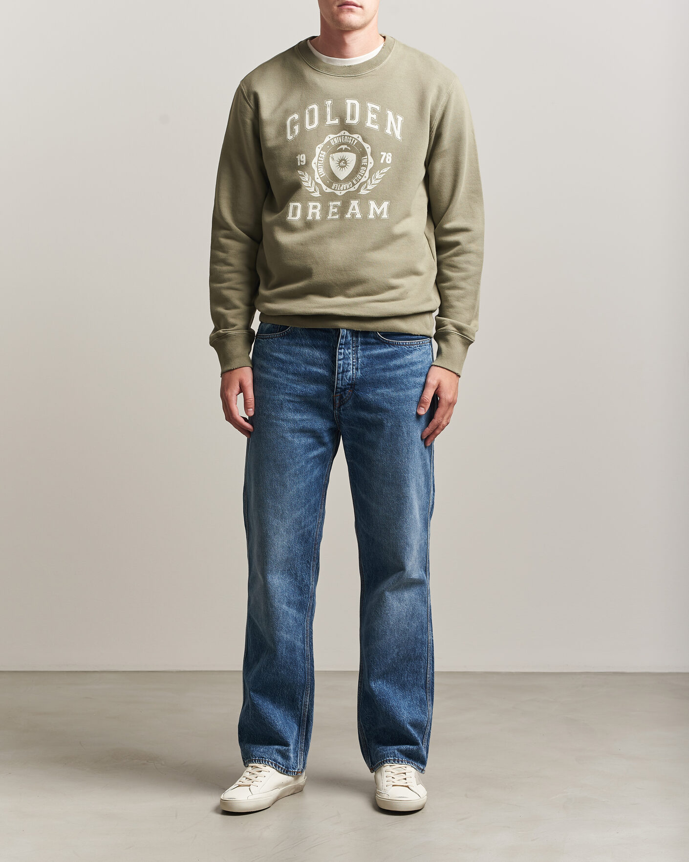 Herre | Trøjer | Golden Goose | Garment Dyed Sweatshirt Vintage Kalamata
