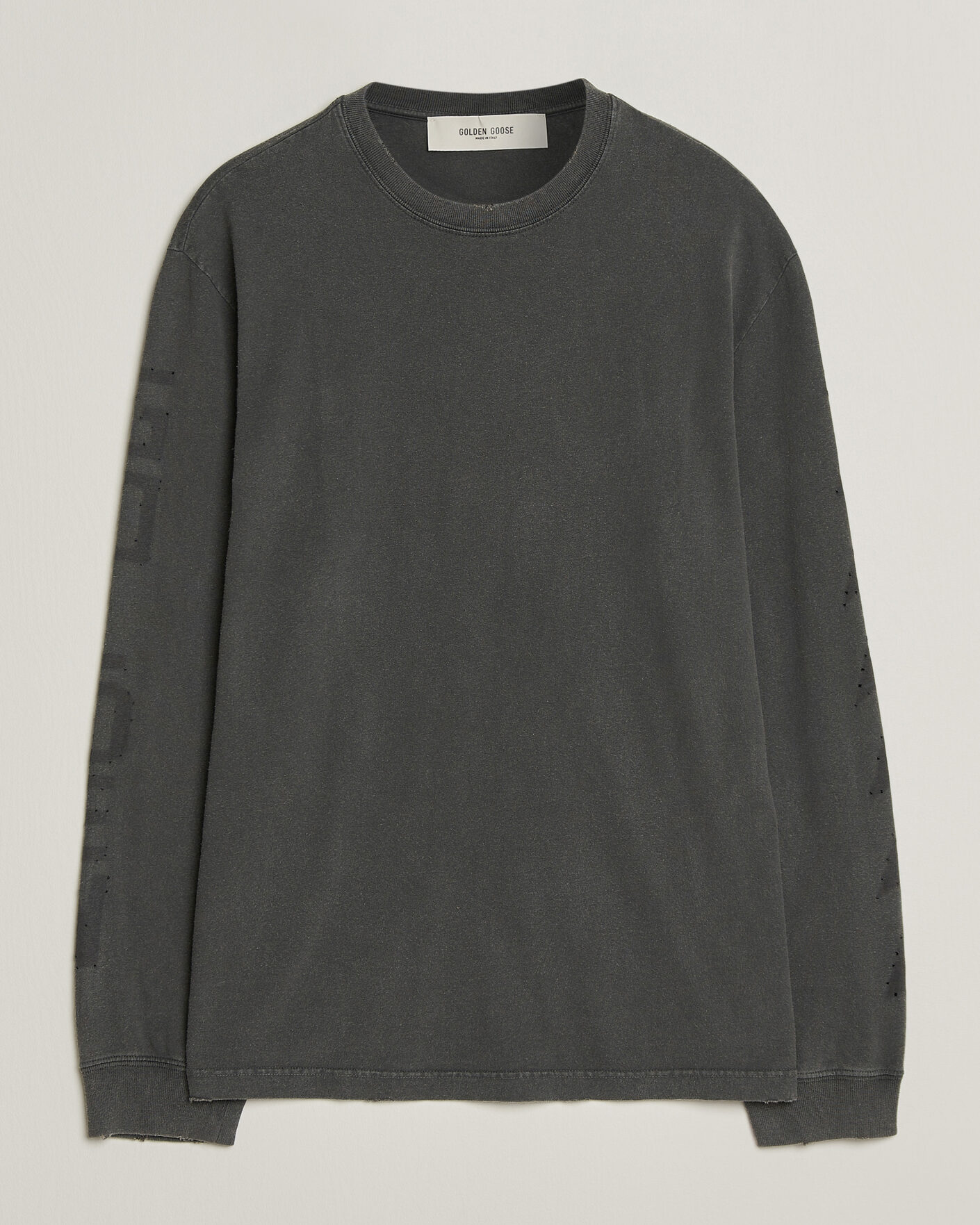 Herre | Trøjer | Golden Goose | Long Sleeve Garment Dyed T-Shirt Anthracite