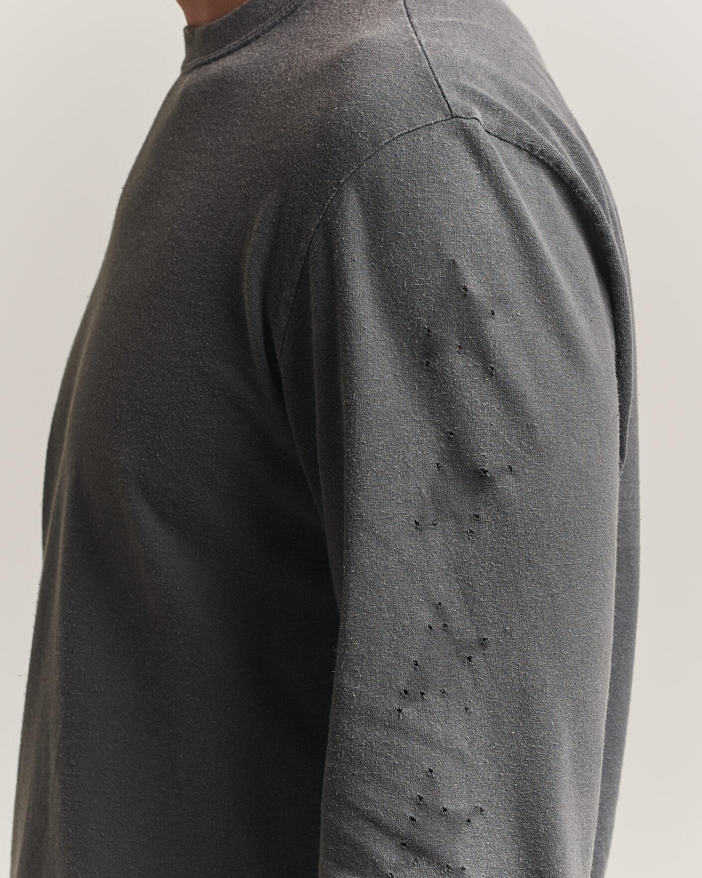 Herre | Trøjer | Golden Goose | Long Sleeve Garment Dyed T-Shirt Anthracite