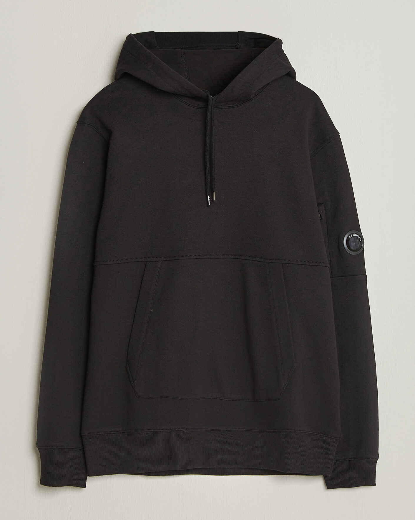 Herre | Trøjer | C.P. Company | Diagonal Raised Fleece Lens Hood Black