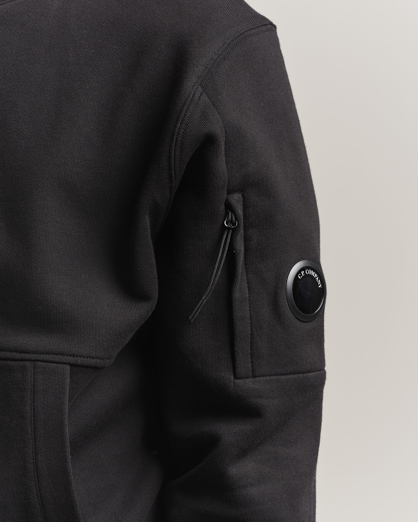 Herre | Trøjer | C.P. Company | Diagonal Raised Fleece Lens Hood Black