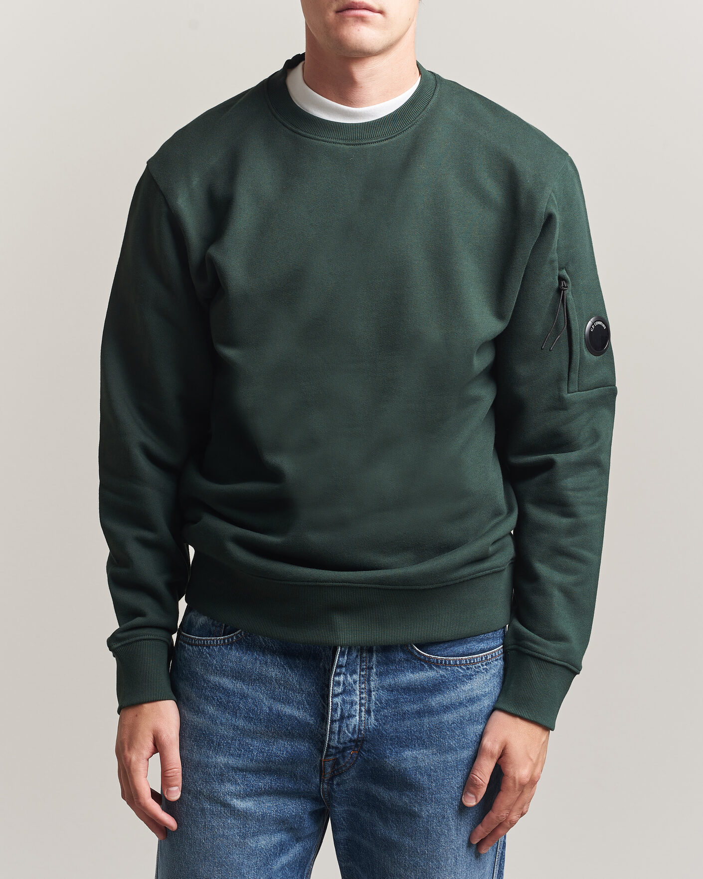 Herre | Trøjer | C.P. Company | Diagonal Raised Fleece Lens Sweatshirt Emerald Green