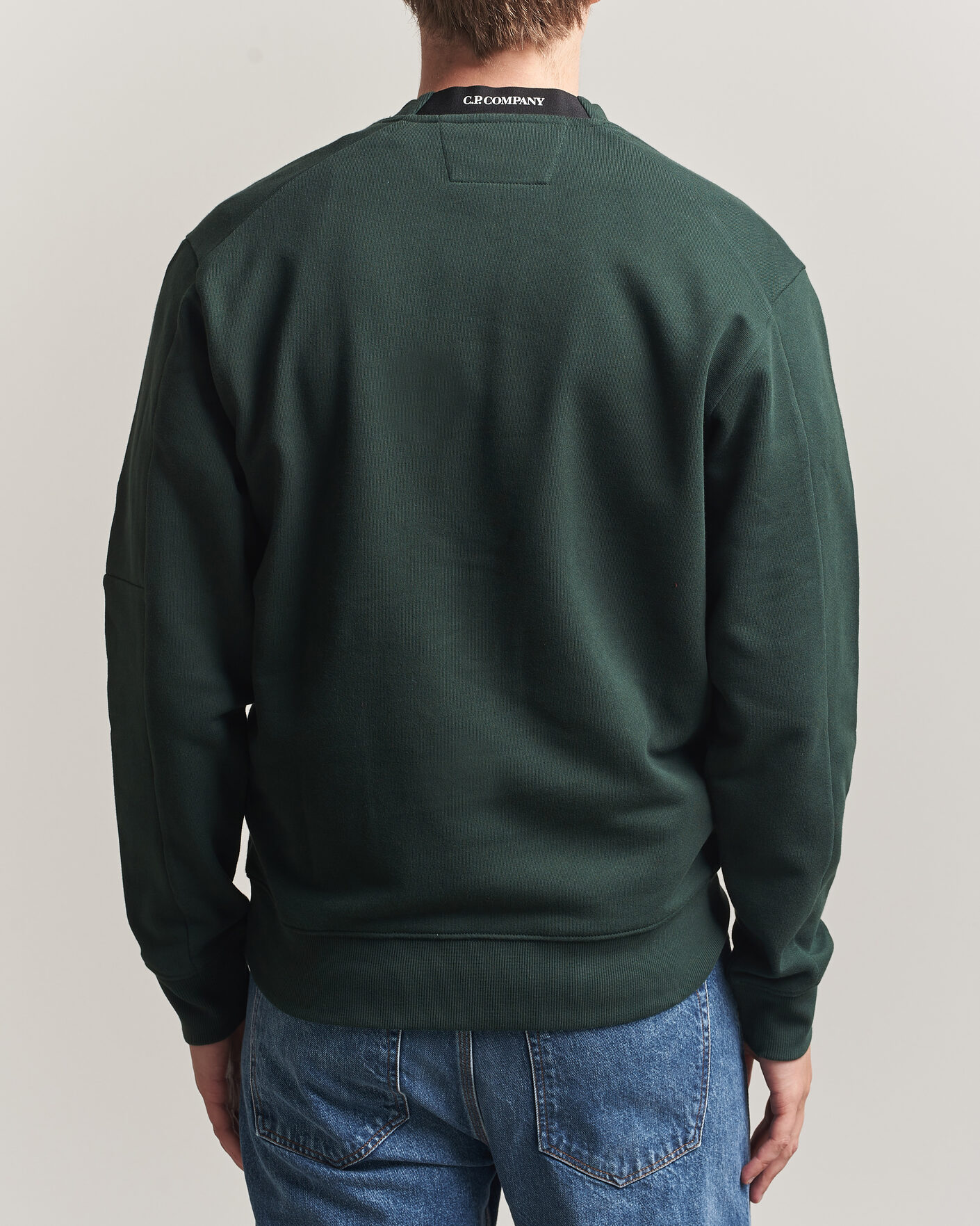 Herre | Trøjer | C.P. Company | Diagonal Raised Fleece Lens Sweatshirt Emerald Green