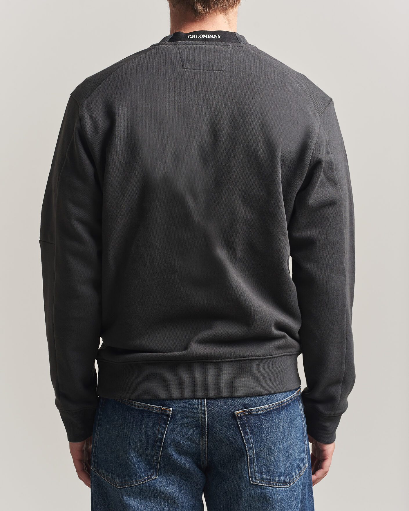 Herre | Trøjer | C.P. Company | Diagonal Raised Fleece Lens Sweatshirt Dark Grey