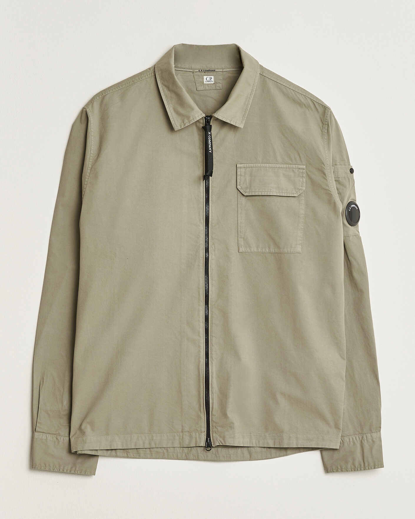 Herre | Skjorter | C.P. Company | Organic Cotton Gabardine Zip Overshirt Grey