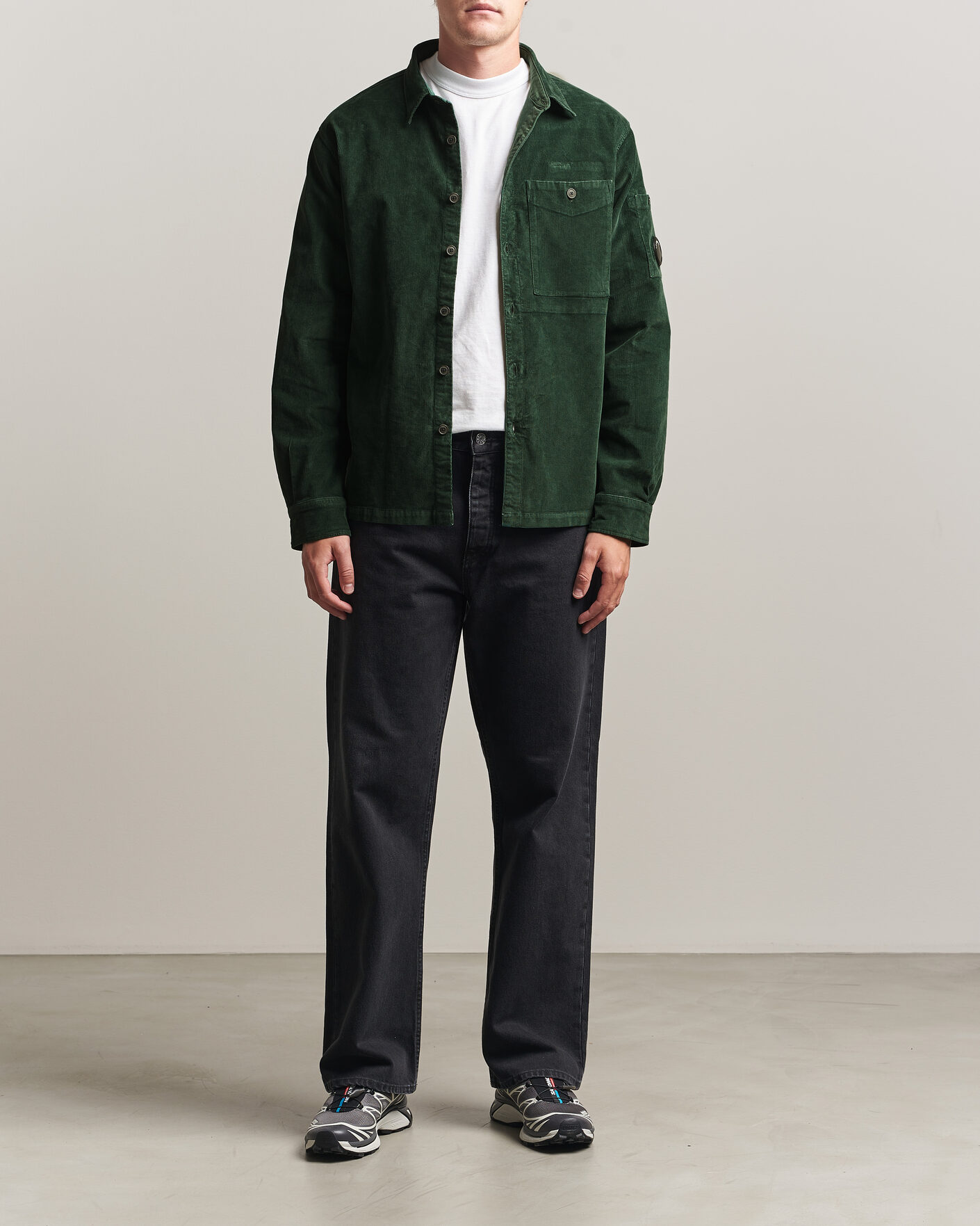 Herre | Skjorter | C.P. Company | Corduroy Lens Overshirt Emerald Green
