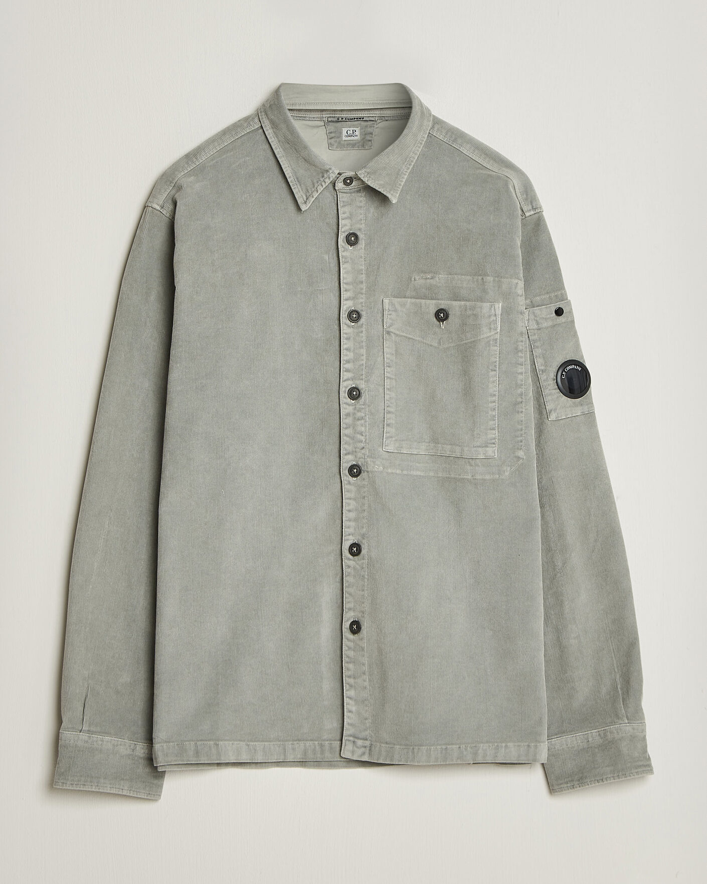 Herre | Skjorter | C.P. Company | Corduroy Lens Overshirt Light Grey