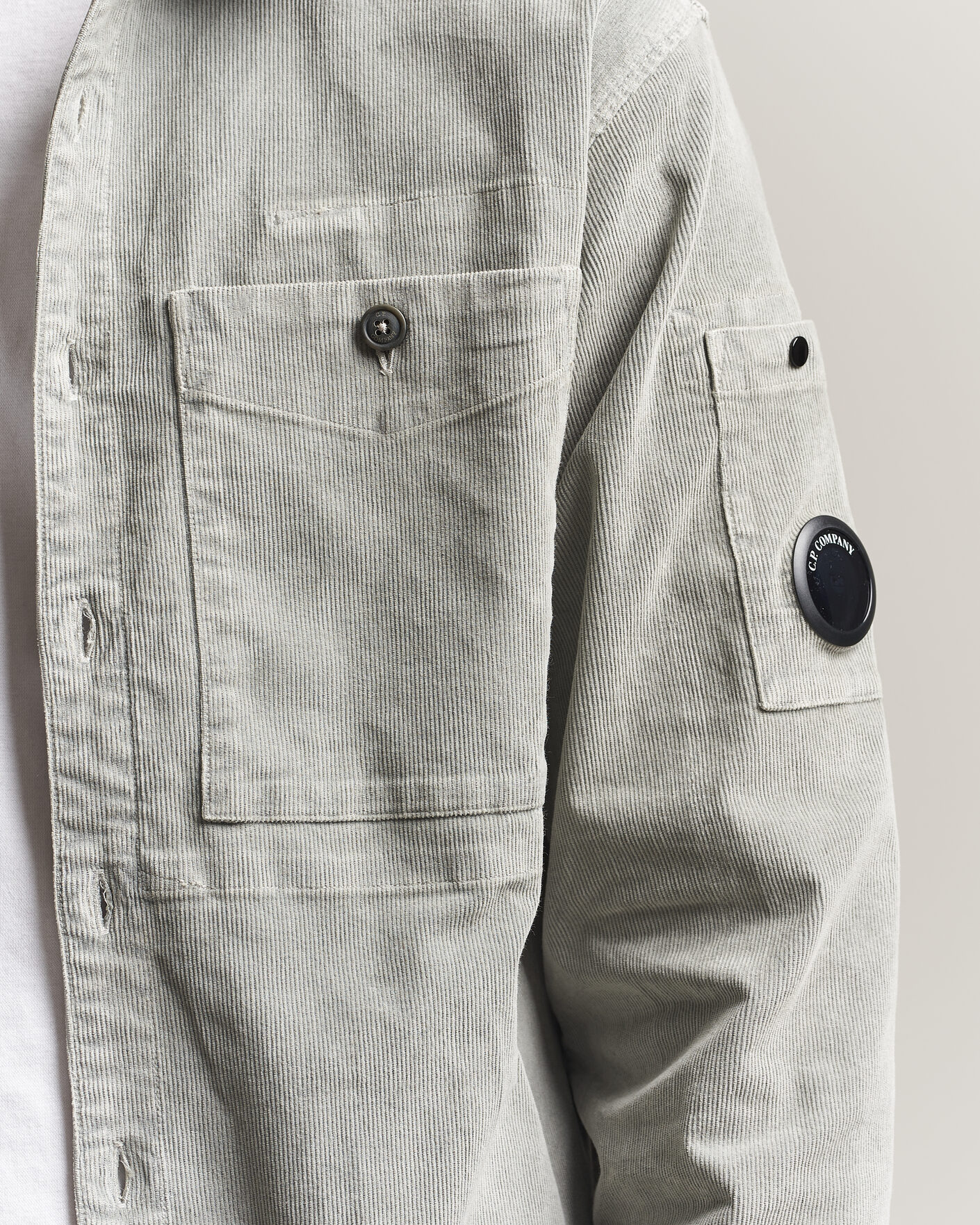Herre | Skjorter | C.P. Company | Corduroy Lens Overshirt Light Grey