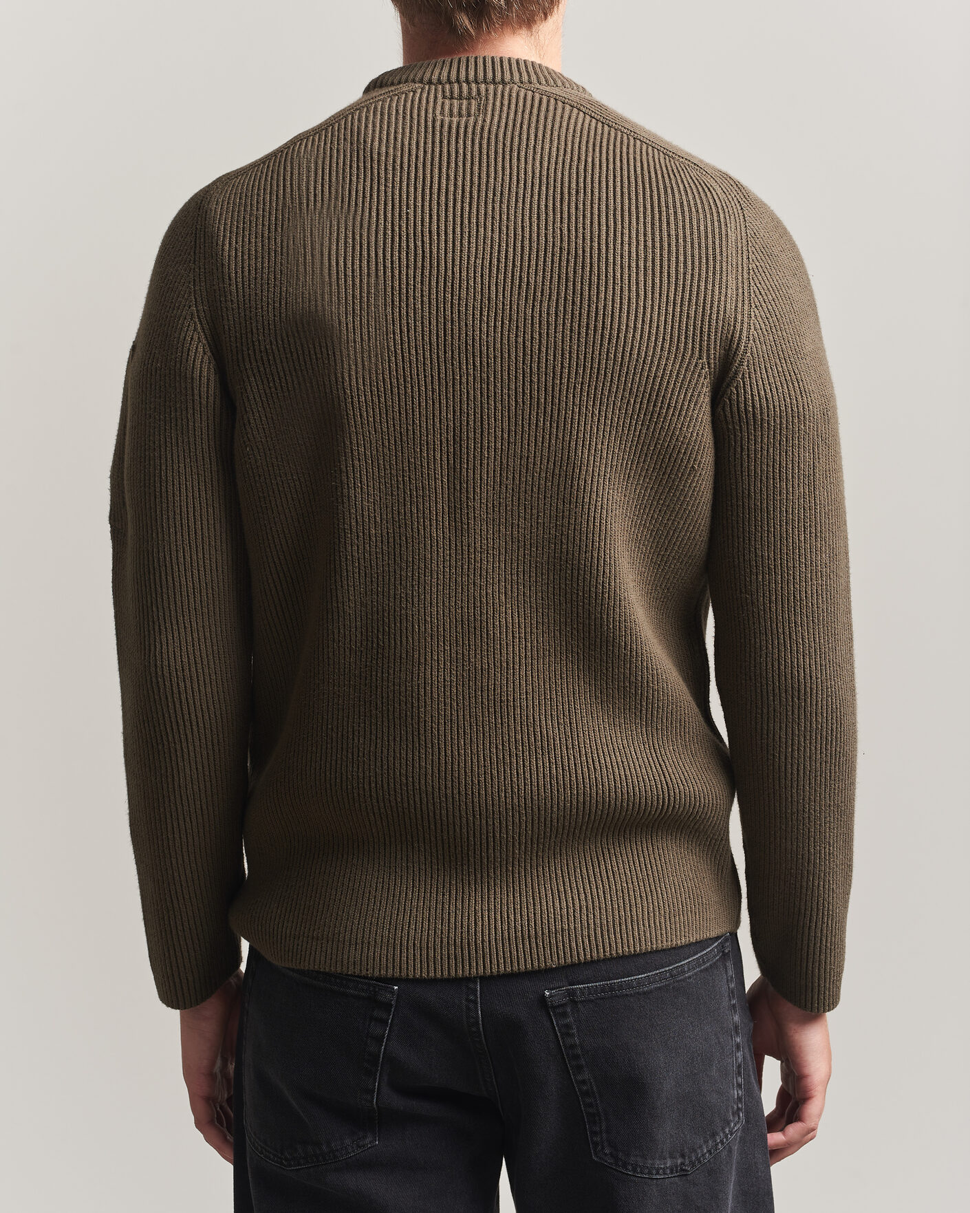 Herre | Trøjer | C.P. Company | Full Rib Knitted Cotton Crew Neck Dark Green