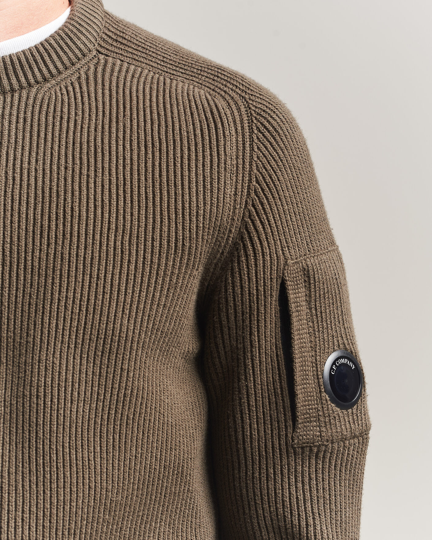 Herre | Trøjer | C.P. Company | Full Rib Knitted Cotton Crew Neck Dark Green