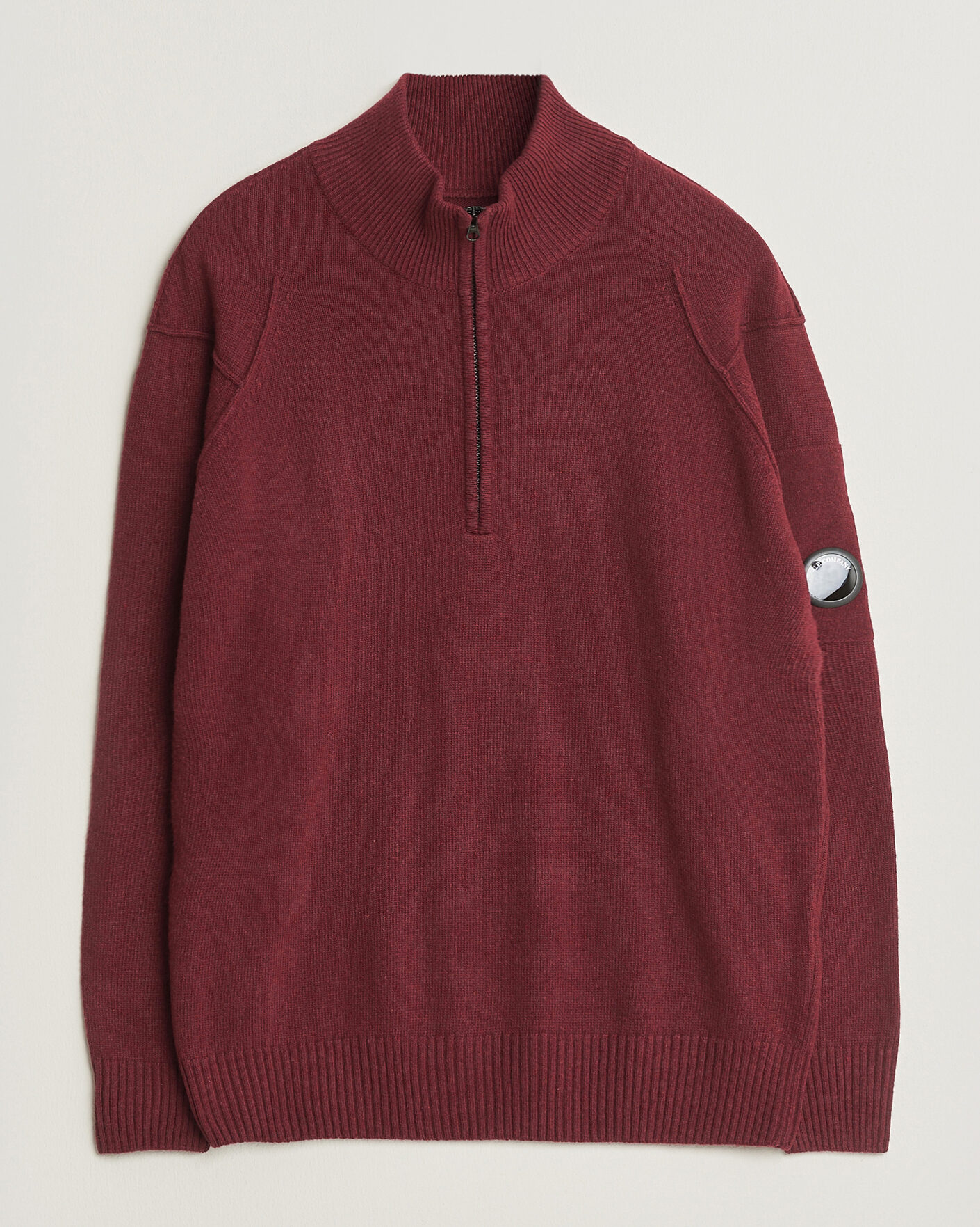 Herre | Trøjer | C.P. Company | Knitted Lambswool Half-Zip Burgundy