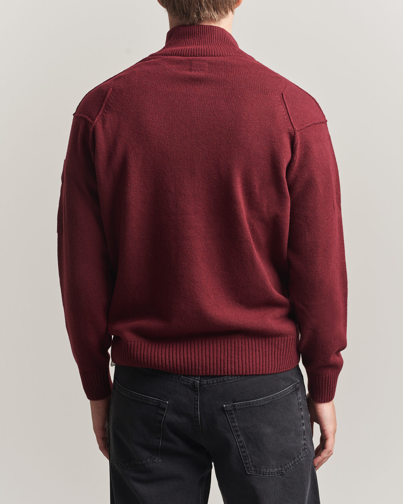 Herre | Trøjer | C.P. Company | Knitted Lambswool Half-Zip Burgundy