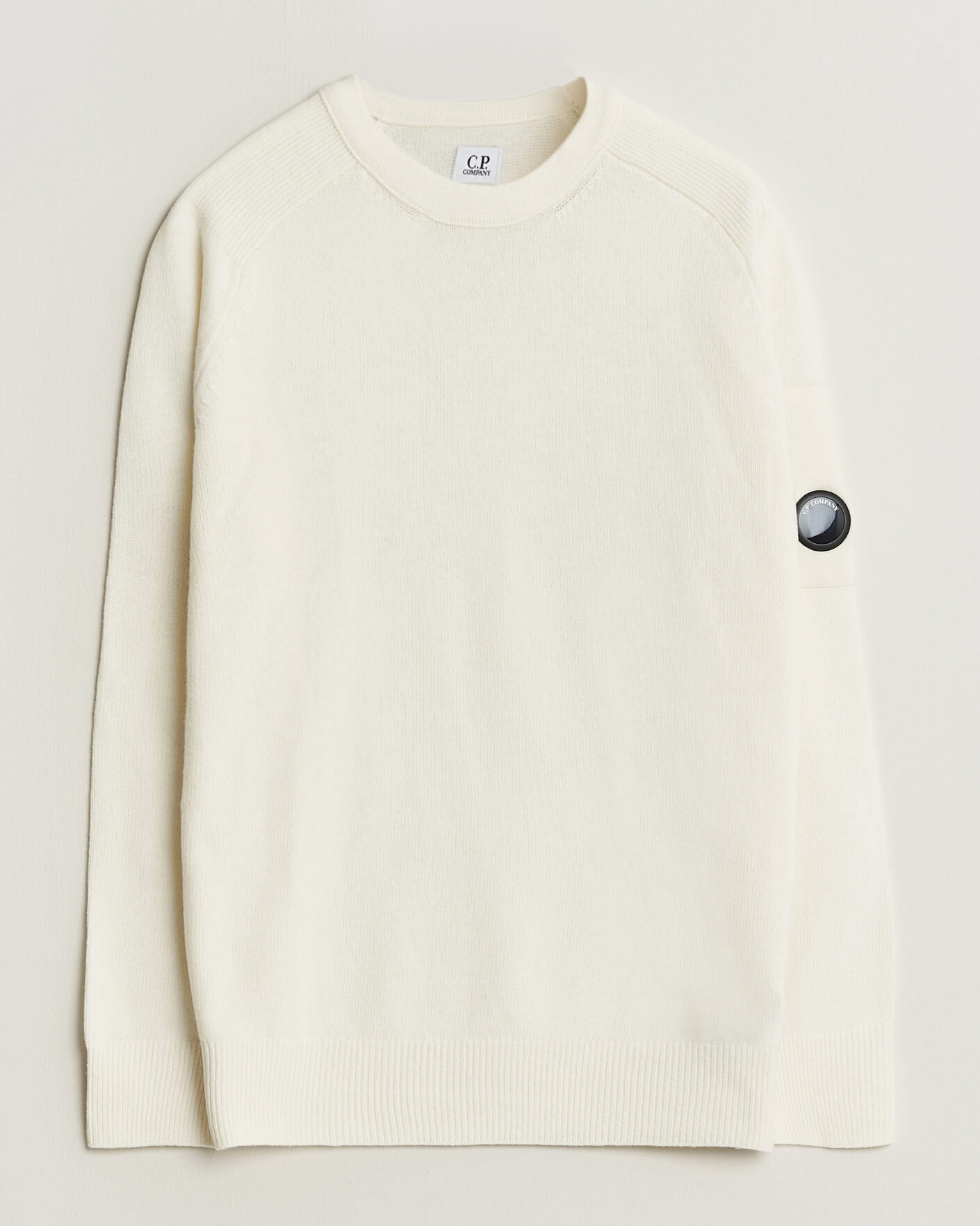 Herre | Trøjer | C.P. Company | Knitted Lambswool Crew Neck White