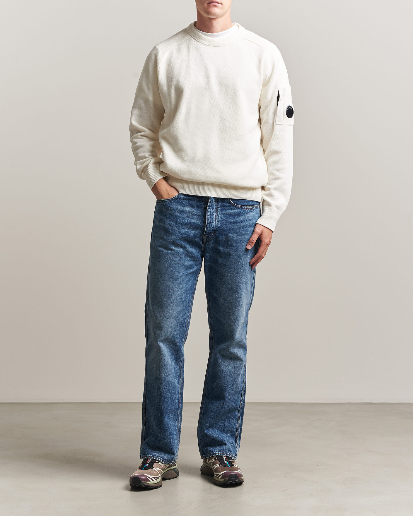 Herre | Trøjer | C.P. Company | Knitted Lambswool Crew Neck White
